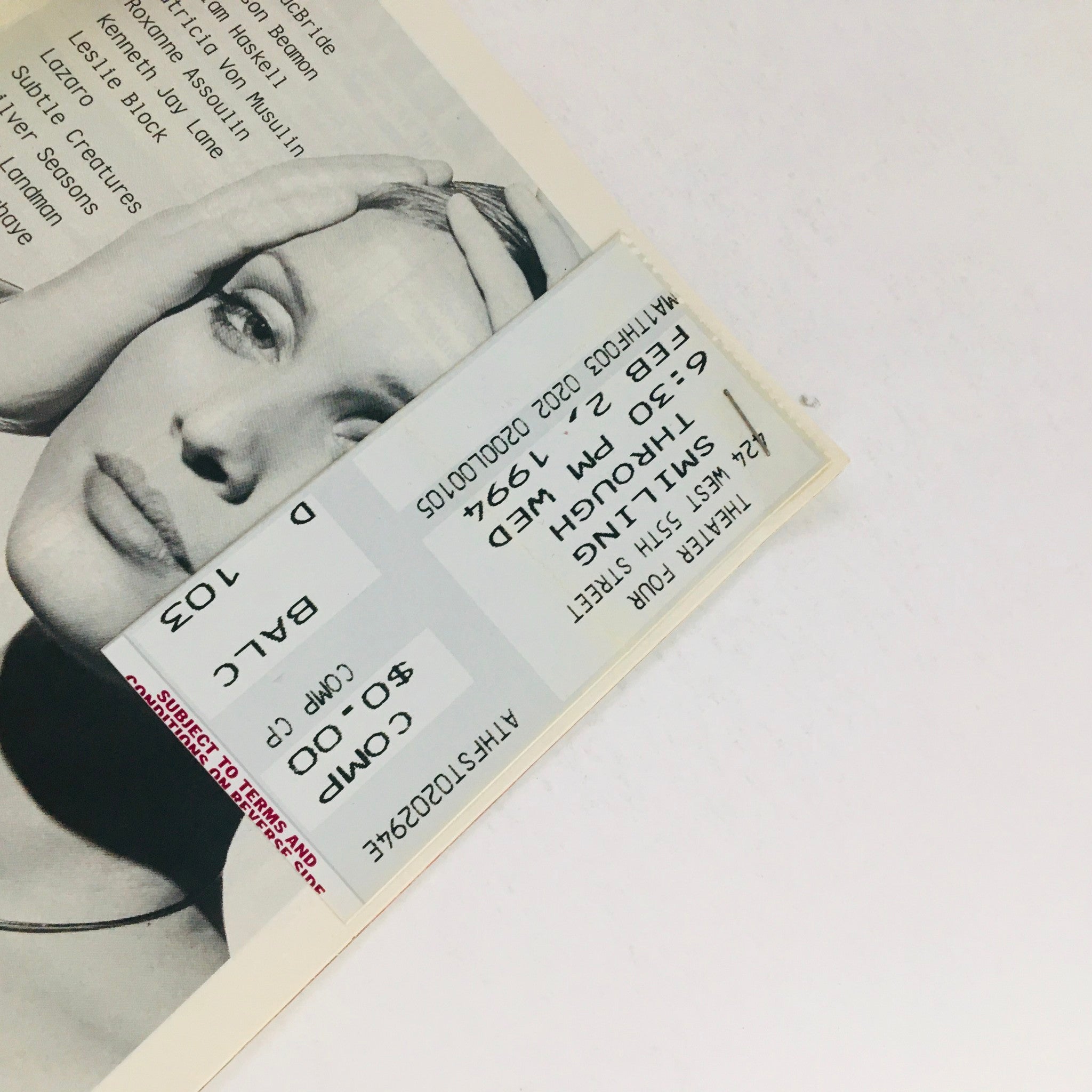 1994 Playbill Smiling Through by Patricia Birch, Ivan Menchell at Theatre 4