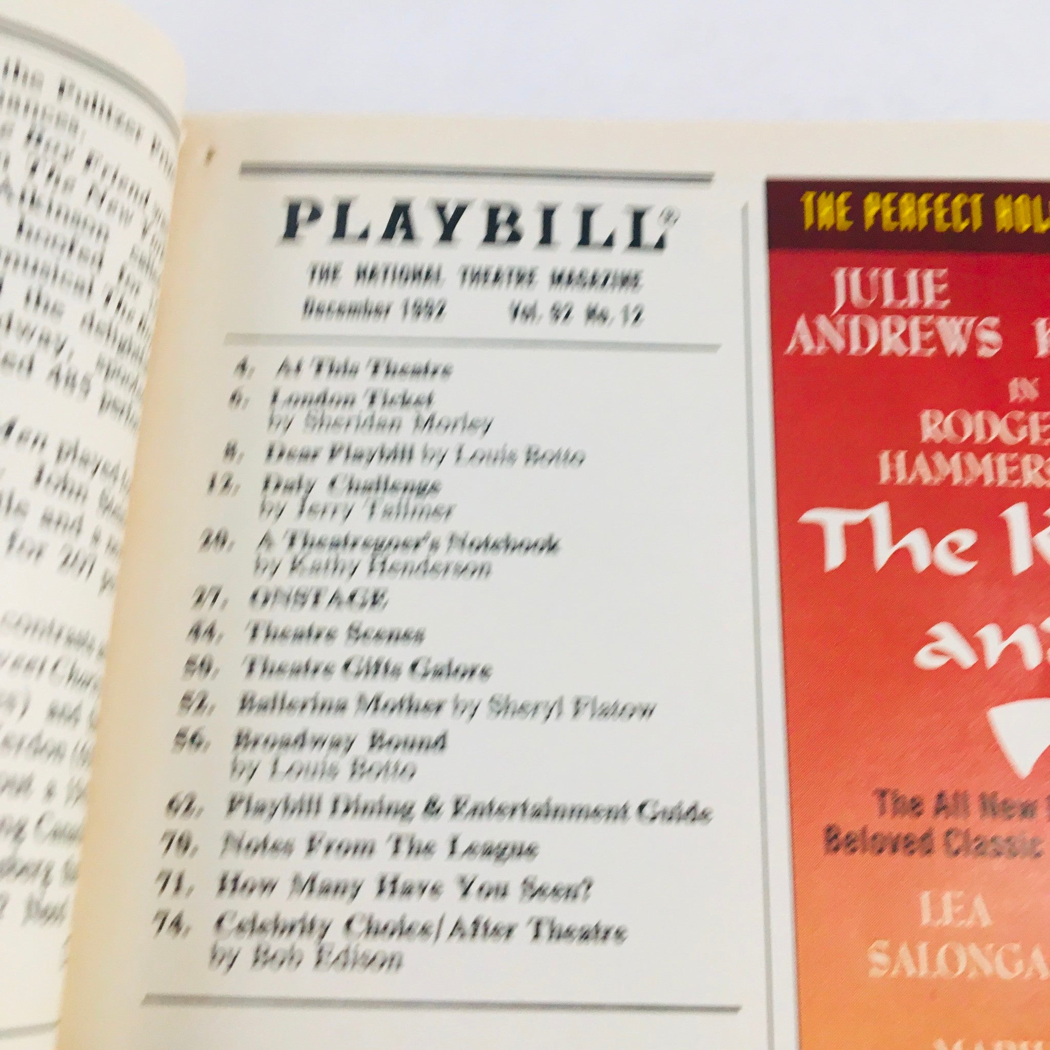 1992 Playbill My Favorite Year by Ron Lagomarsino at Lincoln Center Theatre