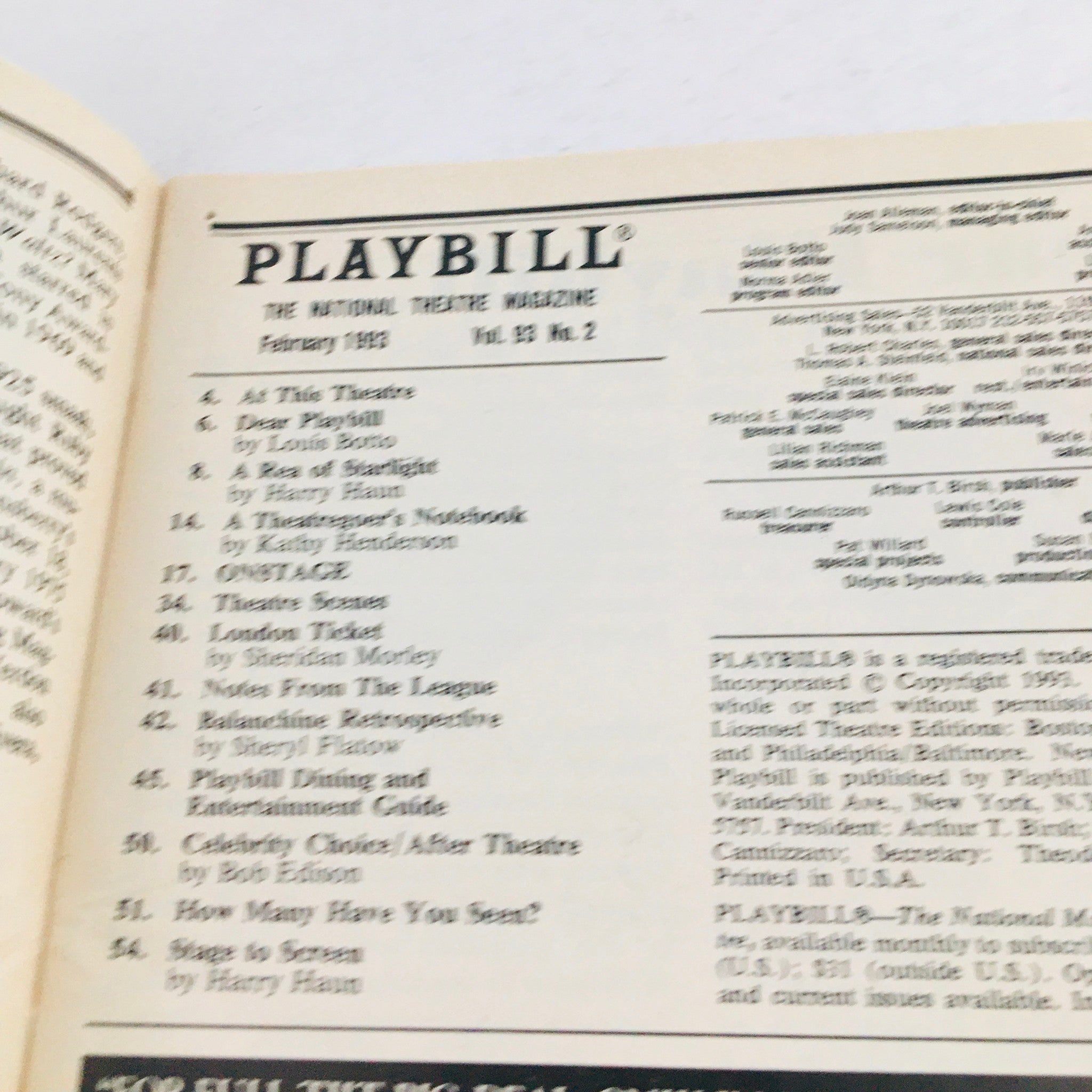 1993 Playbill Fool Moon by Bill Irwin, David Shiner at Richard Rodgers Theatre