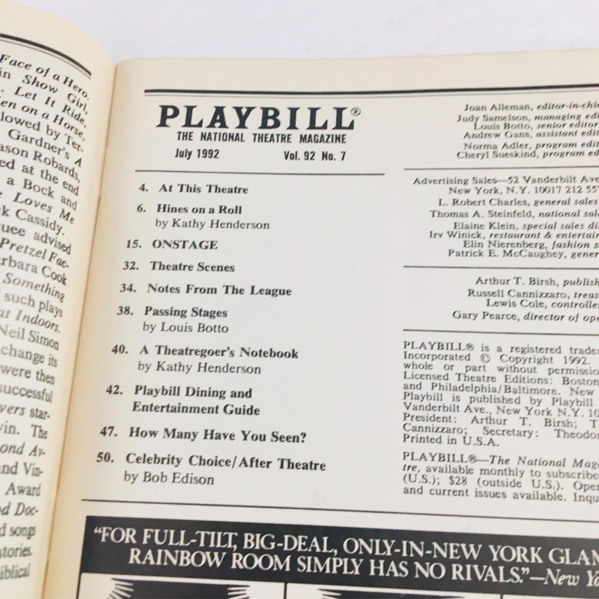 1992 Playbill Five Guys Named Moe by Charles Augins at Eugene O'Neill Theatre