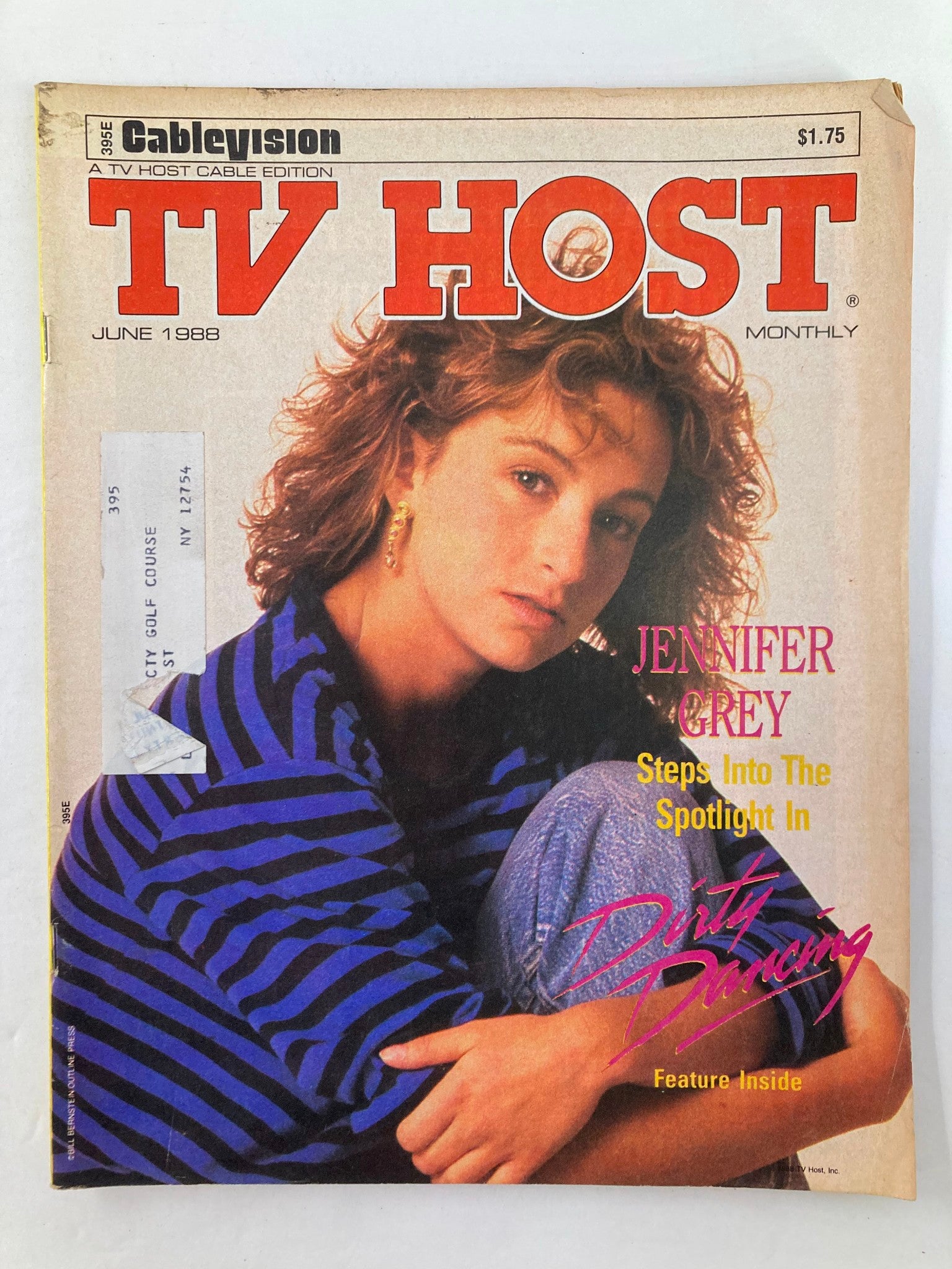 VTG TV Host Magazine from June 1988 featuring Jennifer Grey on the cover, showcasing her connection to the film 'Dirty Dancing'. The magazine displays a nostalgic late 1980s aesthetic, emphasizing classic cinema and television trends.
