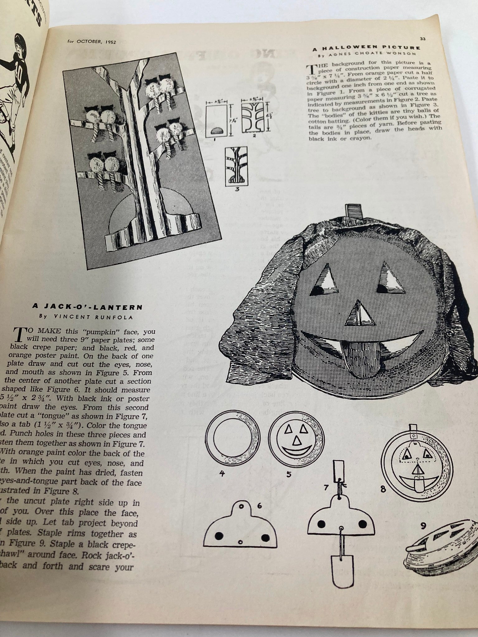 VTG Children's Activities Magazine October 1952 Vol 18 #8 Moulds Character