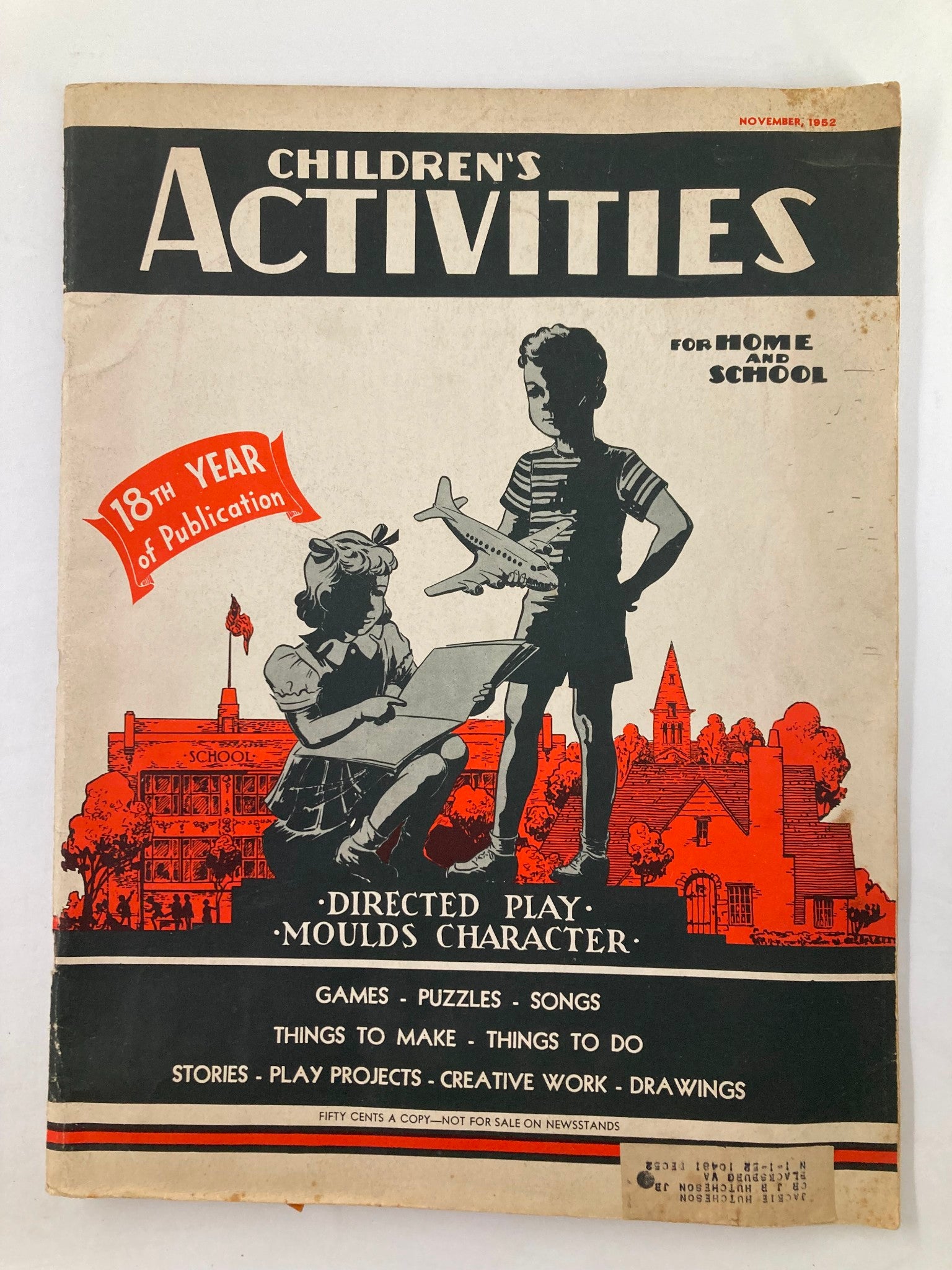 VTG Children's Activities Magazine November 1952 The Doings of Daffy & Dandy