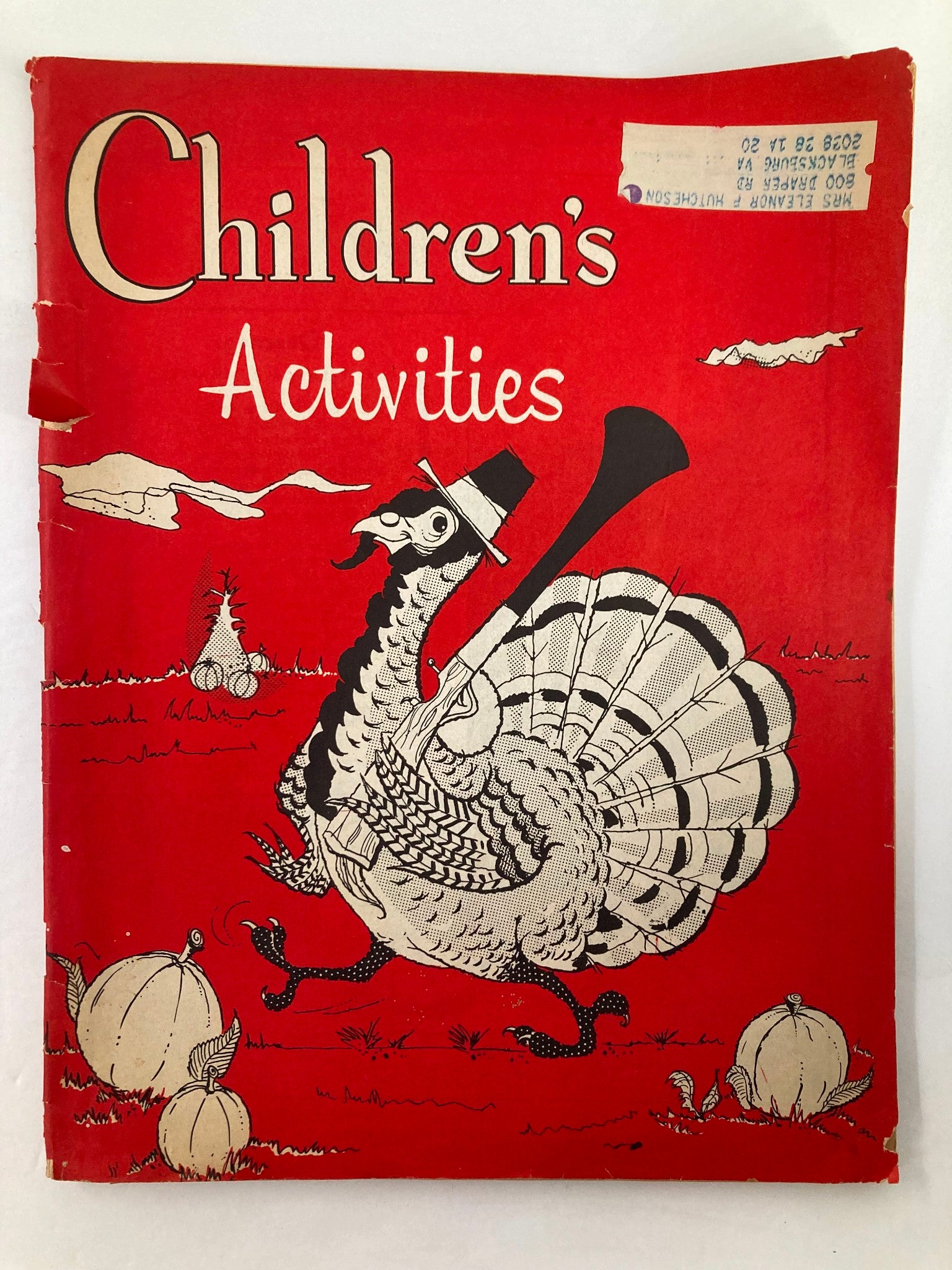 VTG Children's Activities Magazine November 1959 A Turkey That Moves Its Head