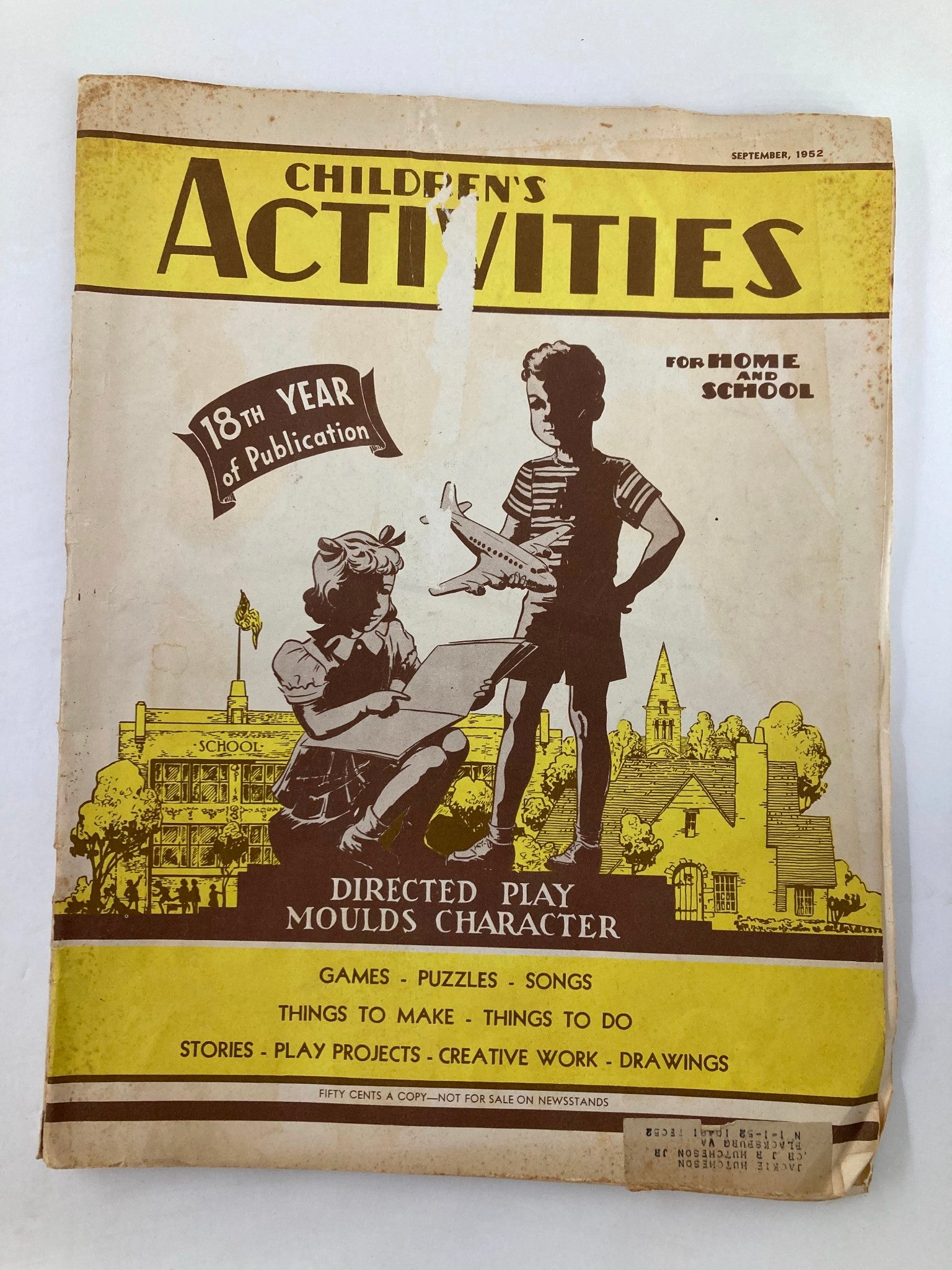 VTG Children's Activities Magazine September 1952 A Picture for September