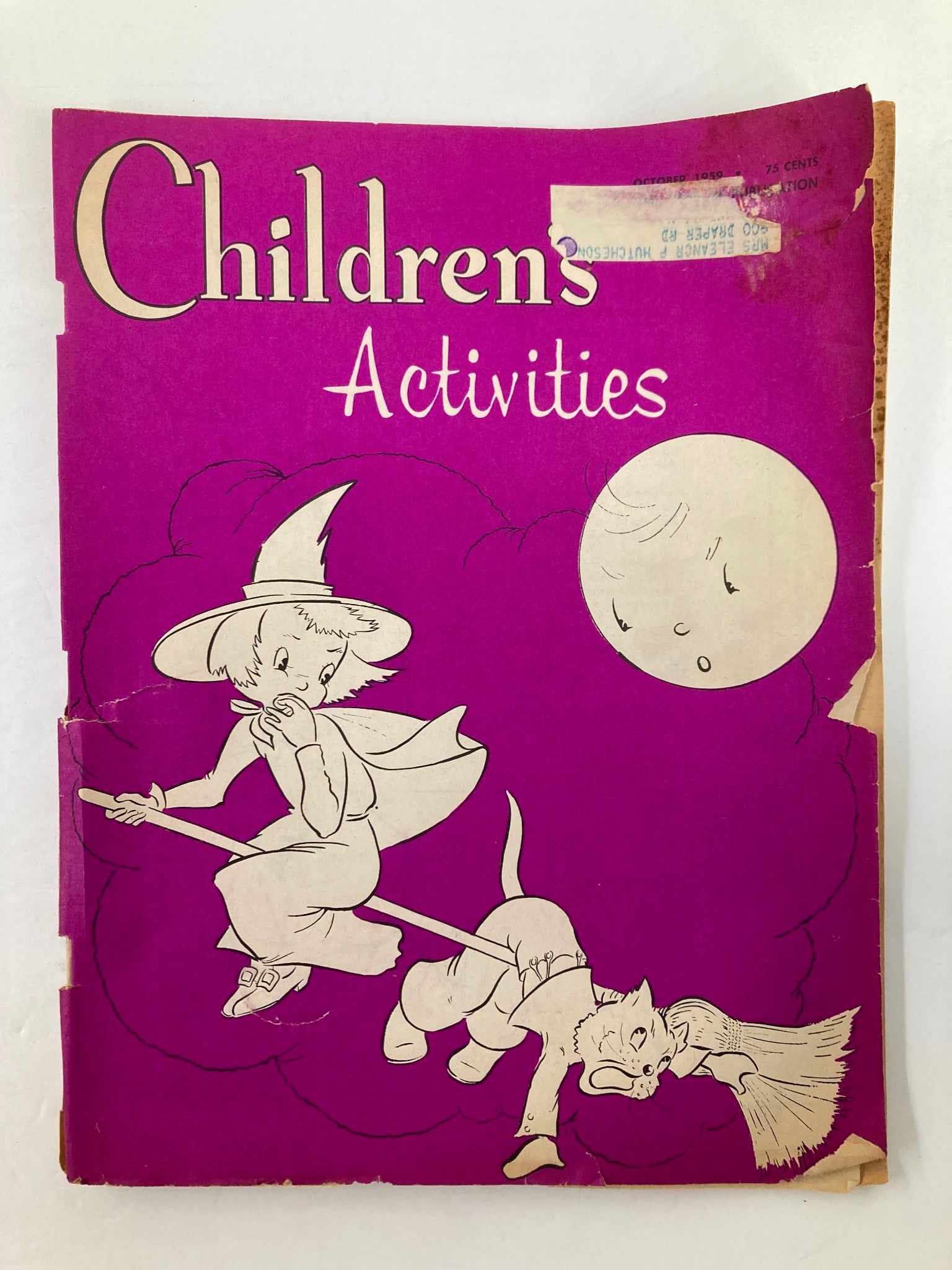 VTG Children's Activities Magazine October 1959 A Funny Pumpkin Man To Make