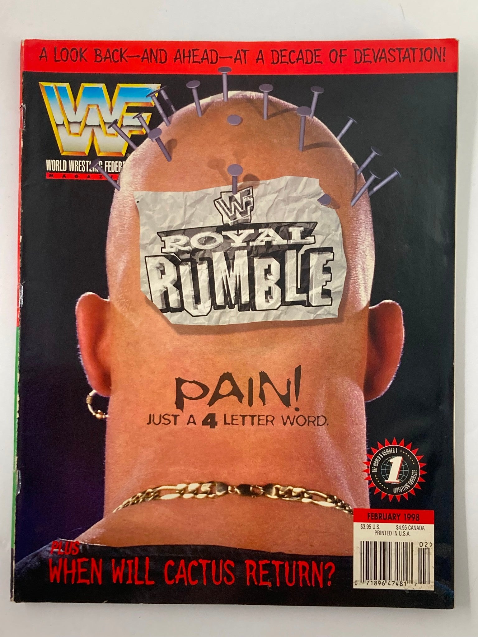 WWF Magazine Vol 17 #2 February 1998 Cactus Jack Manson Royal Rumble