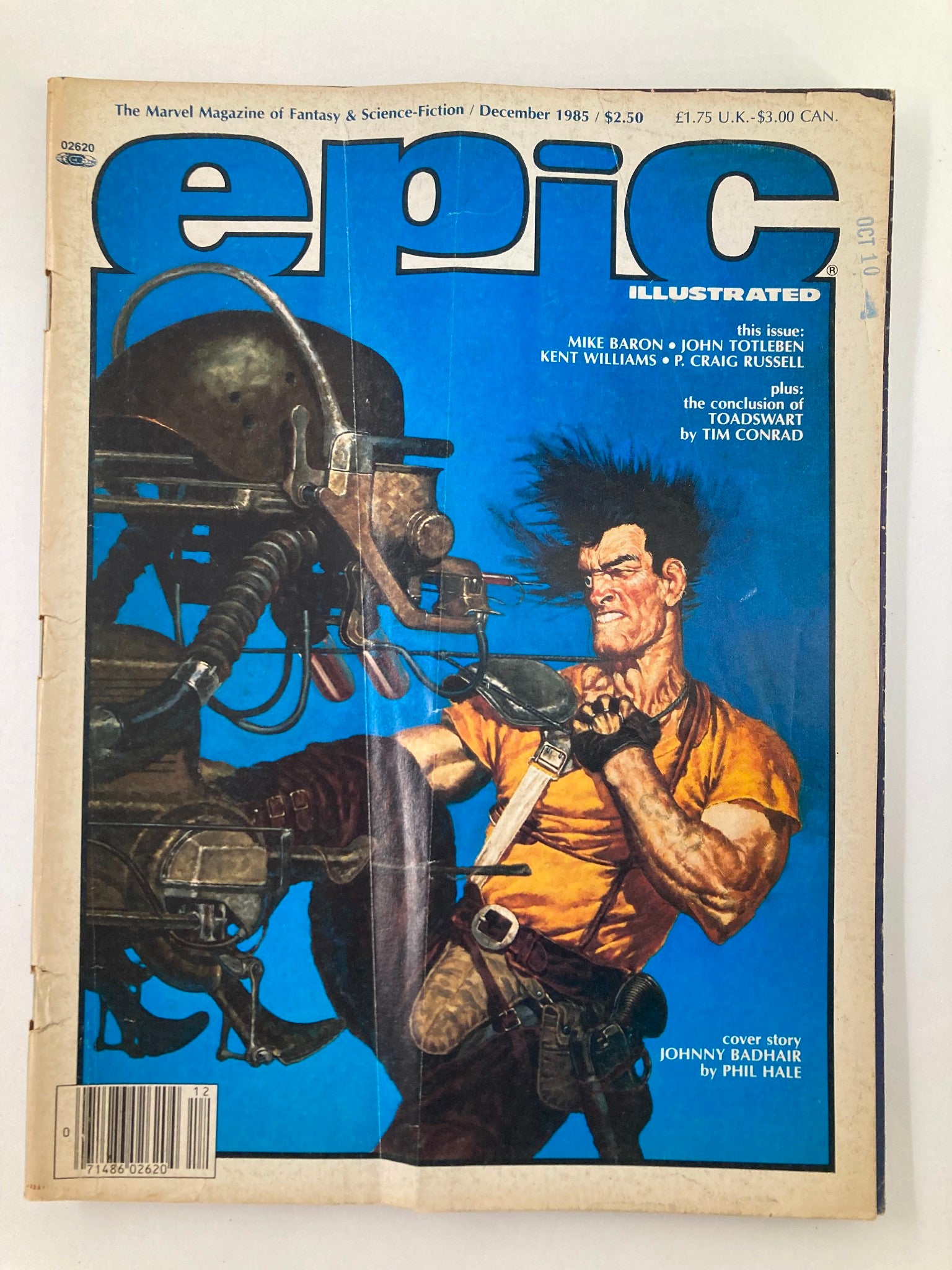 VTG Epic Illustarted Magazine December 1985 Johnny Badhair by Phil Hale No Label