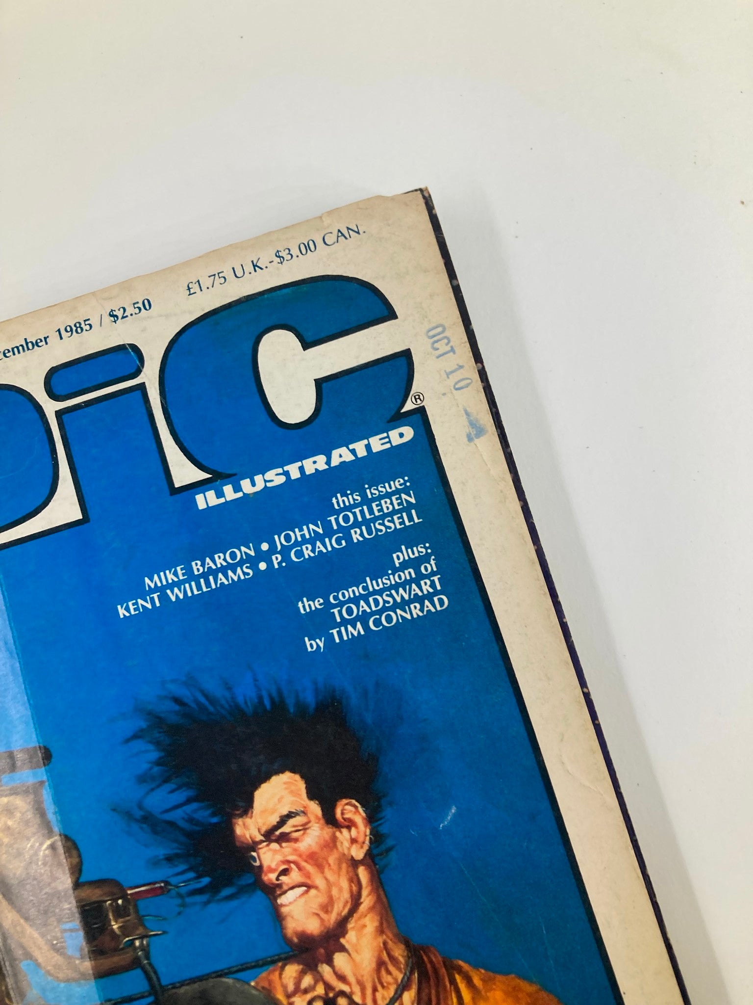 VTG Epic Illustarted Magazine December 1985 Johnny Badhair by Phil Hale No Label