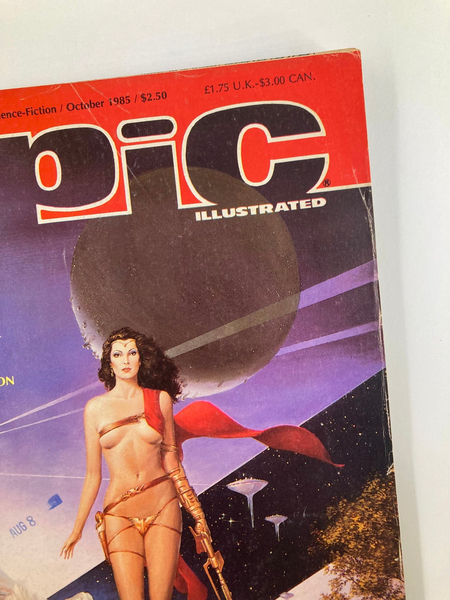 Close-up of the cover of VTG Epic Illustrated Magazine October 1985 Vol 1 #32 To Be A Champion showing details of the artwork and title.