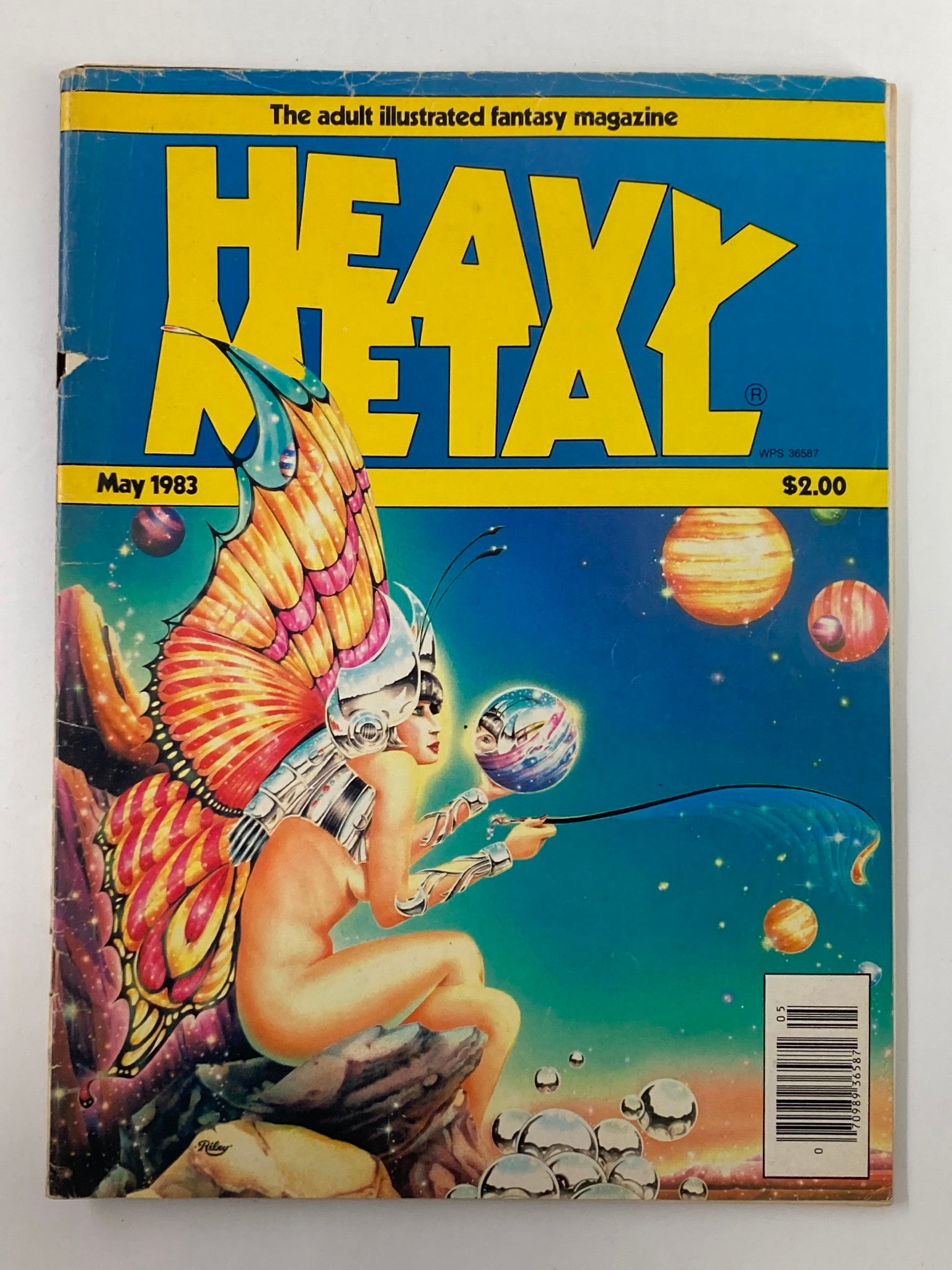 VTG Heavy Metal Magazine May 1983 Vol 7 #2 Front Cover by Frank Riley No Label