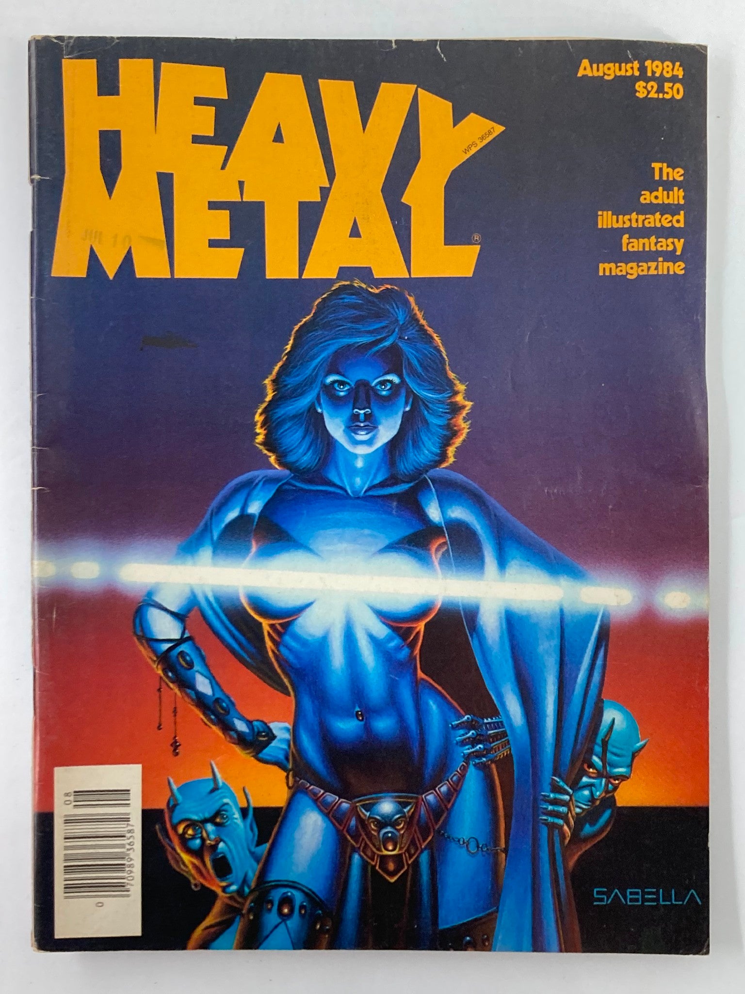 VTG Heavy Metal Magazine August 1984 Front Cover by Steven Sabella No Label