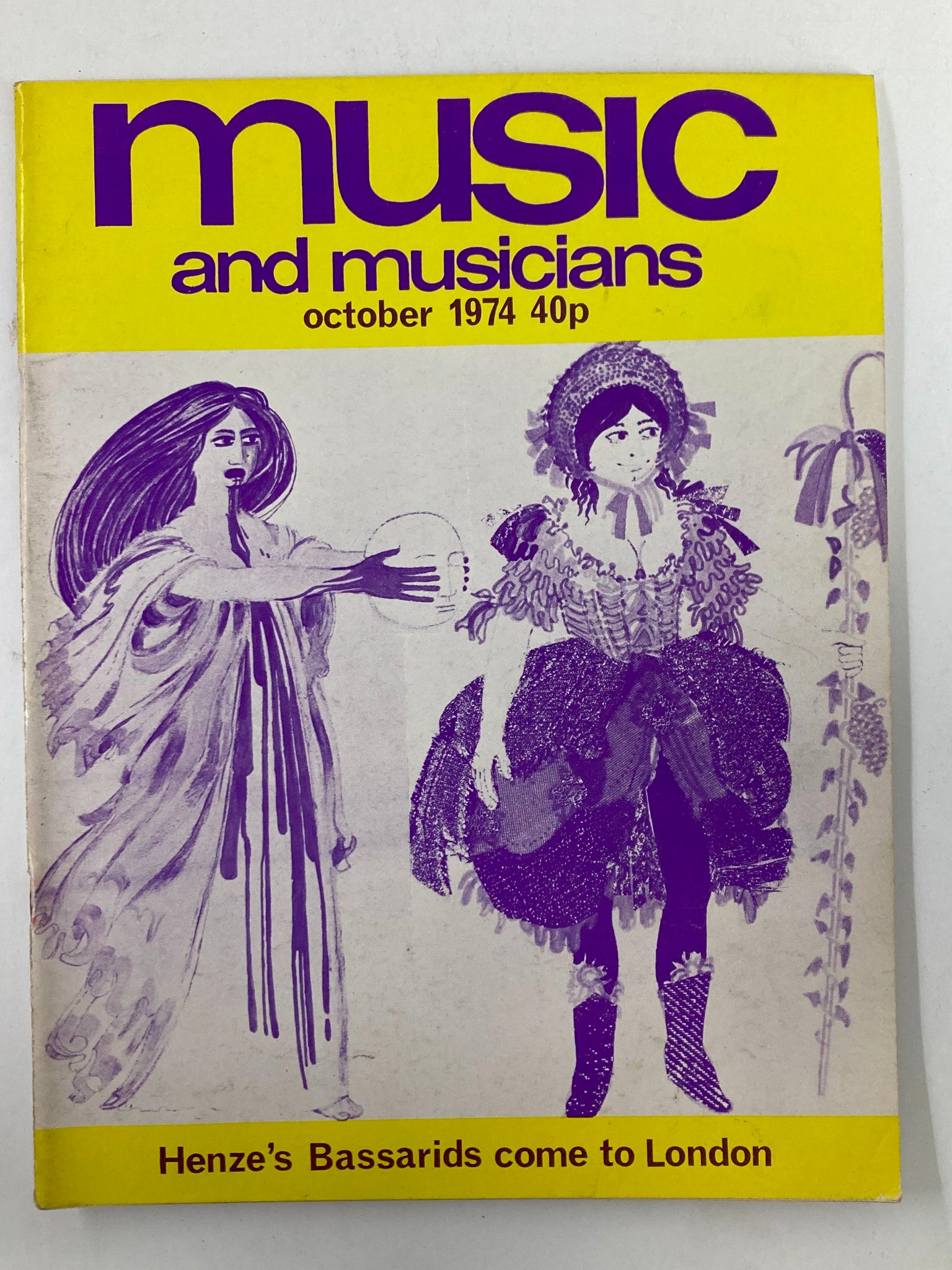 VTG Music & Musicians Magazine October 1974 #266 Henze's Bassarids No Label