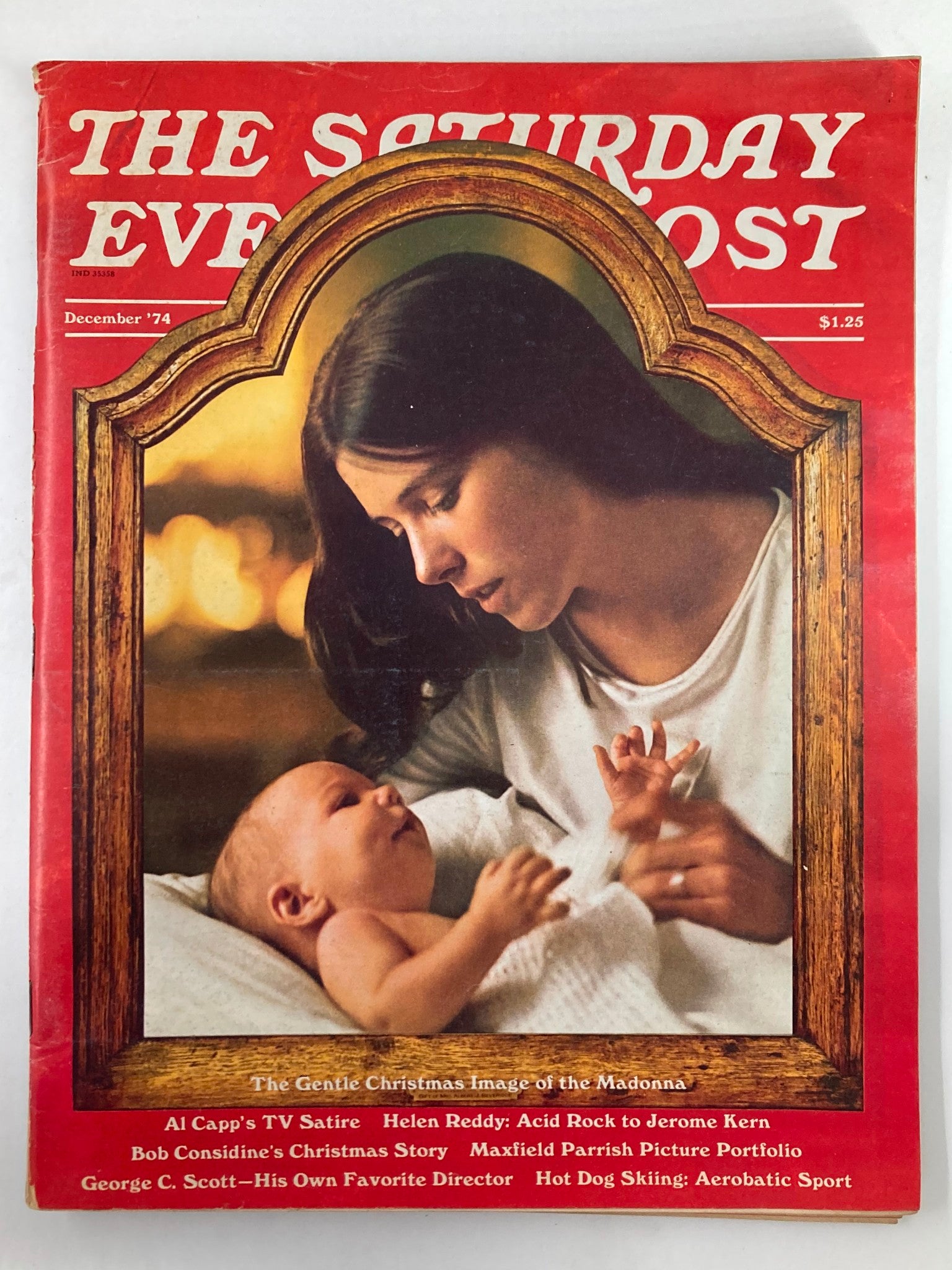 The Saturday Evening Post December 1974 Christmas Image of Madonna No Label