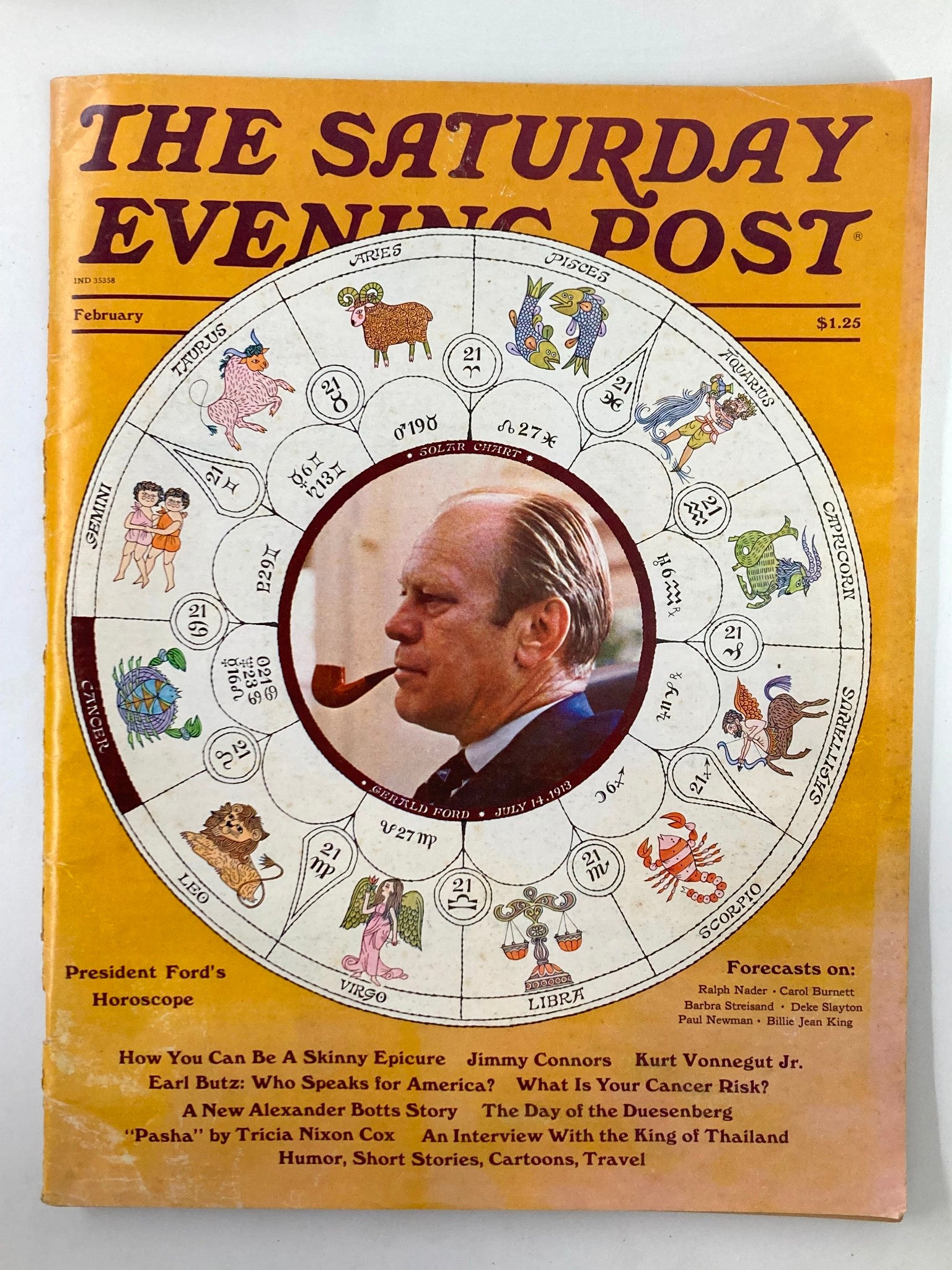 The Saturday Evening Post February 1975 Gerald Ford July 14, 1913 No Label