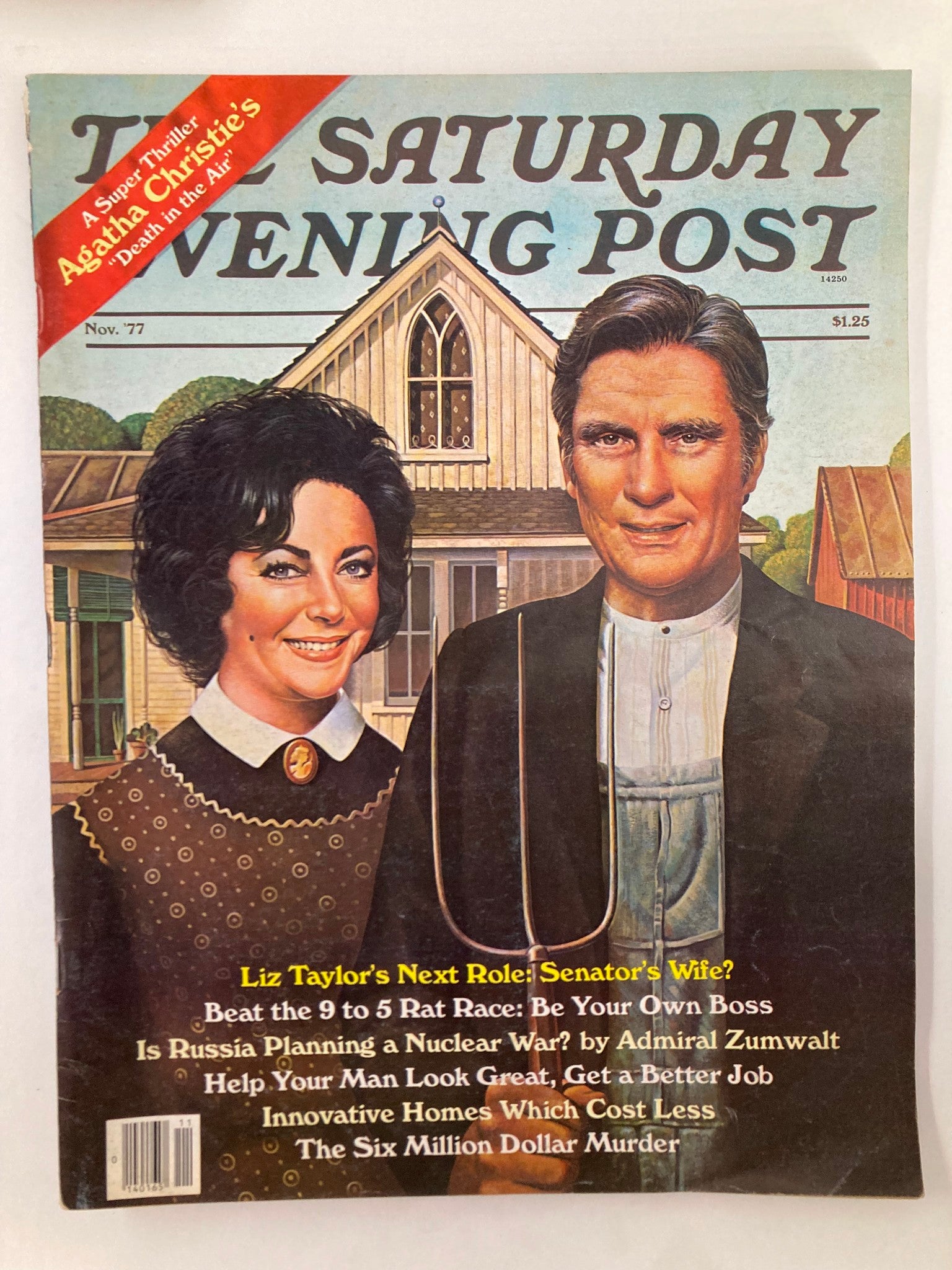 The Saturday Evening Post November 1977 Liz Taylor as Senator's Wife No Label