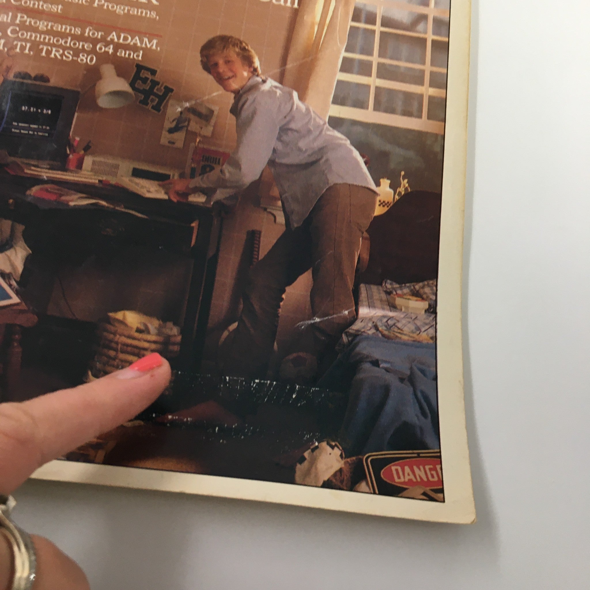 Close-up of the VTG Family Computing Magazine cover from April 1985, highlighting the boy's enthusiasm while using a computer. The issue's theme revolves around personal and family computing.