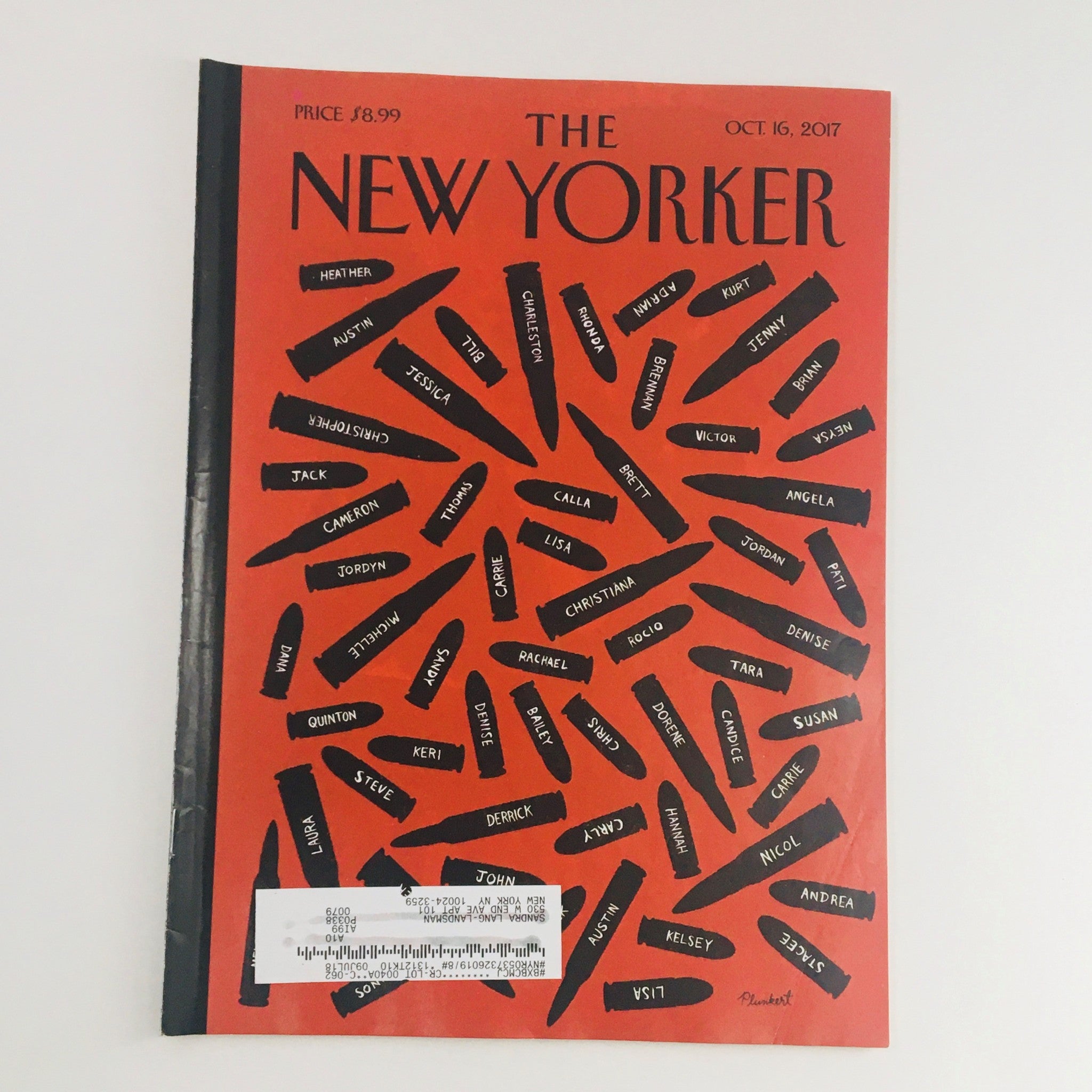 The New Yorker October 16 2017 Full Magazine Theme Cover by David Plunkert VG