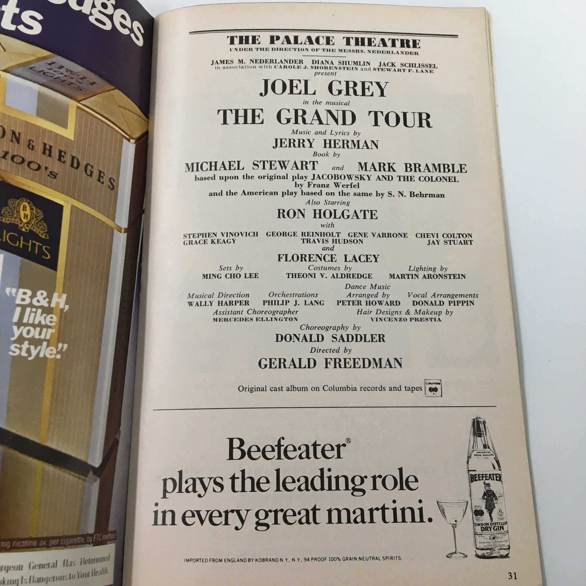 1979 Playbill The Palace Theatre The Grand Tour by Gerald Freedman