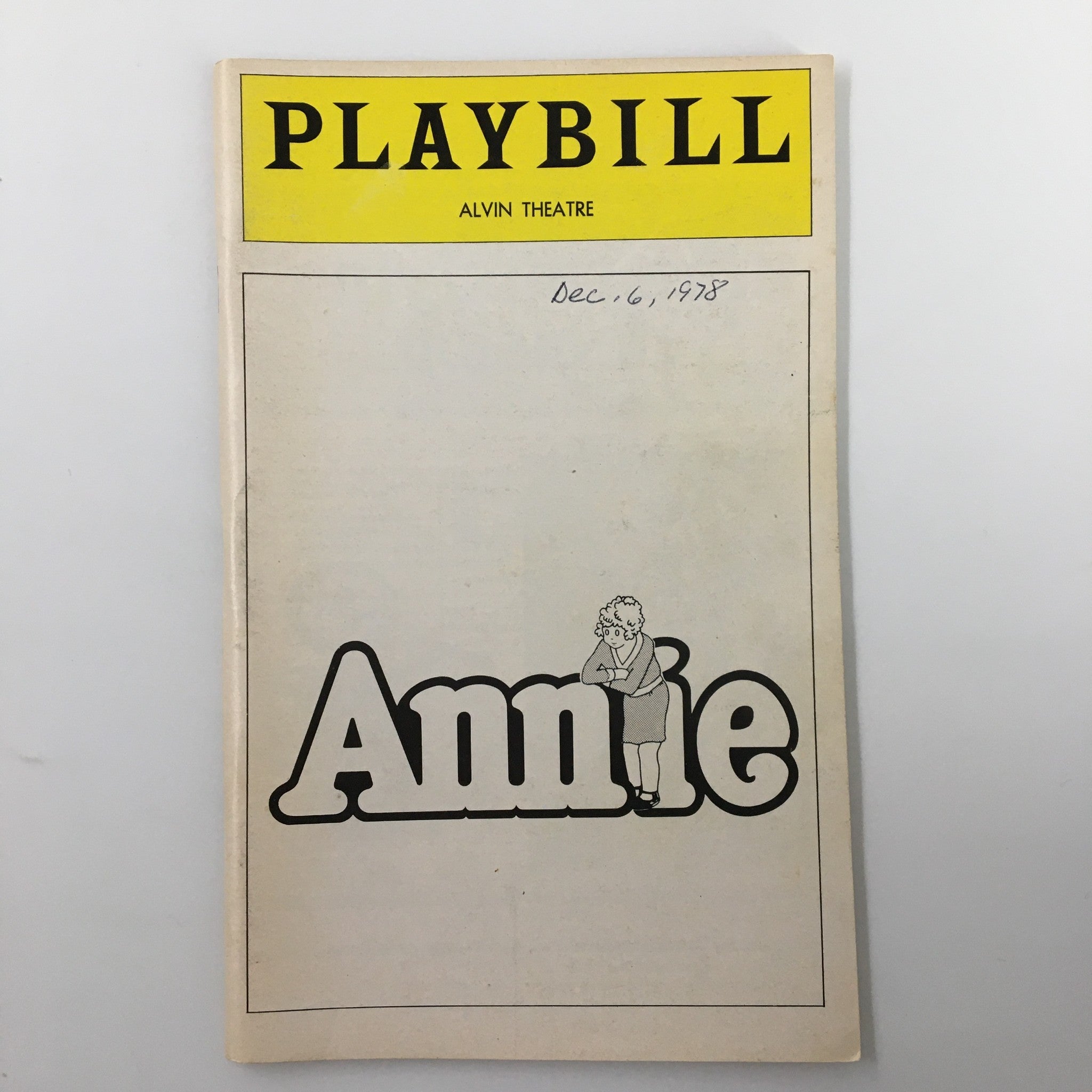 1978 Playbill Alvin Theatre Annie A New Musical by Martin Charnin