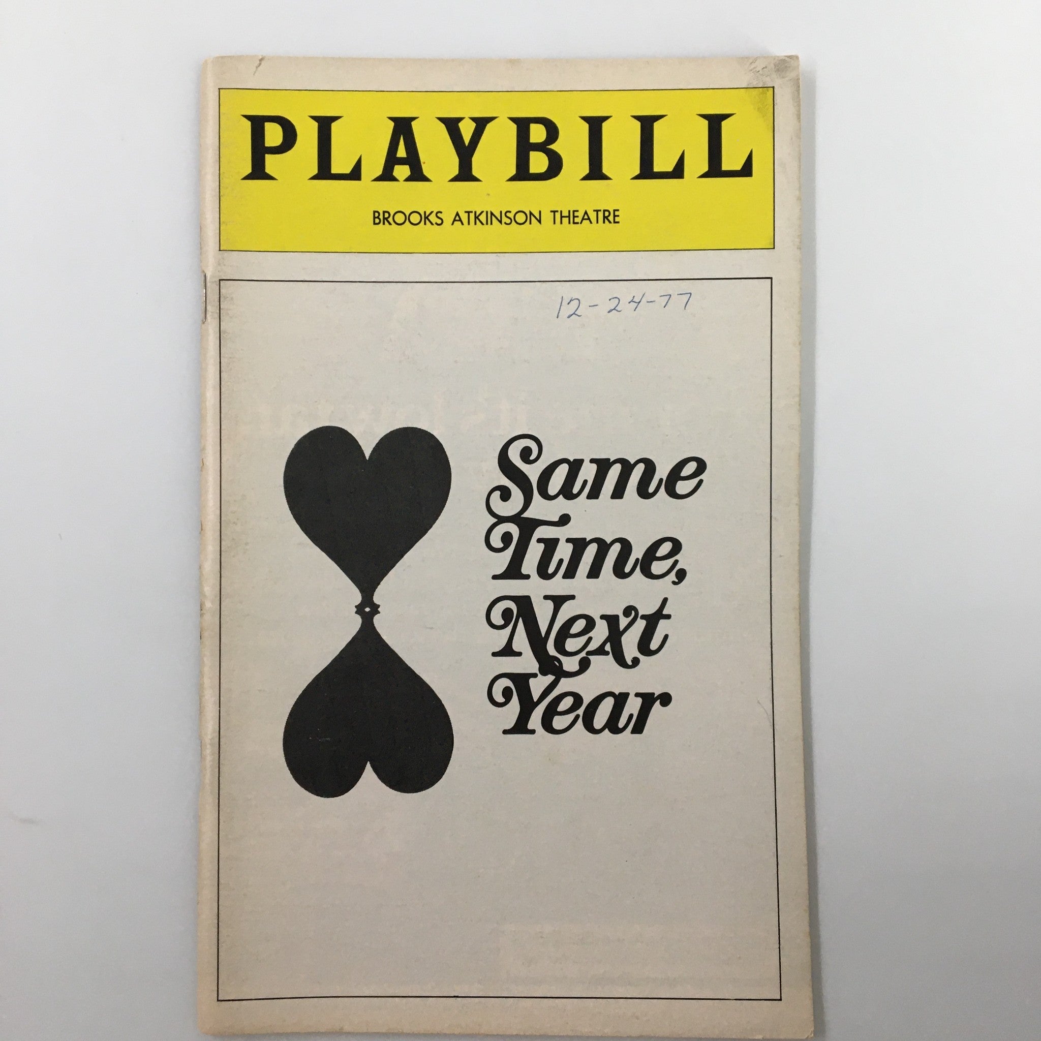 1977 Playbill Brooks Atkinson Theatre Same Time, Next Year by Gene Saks