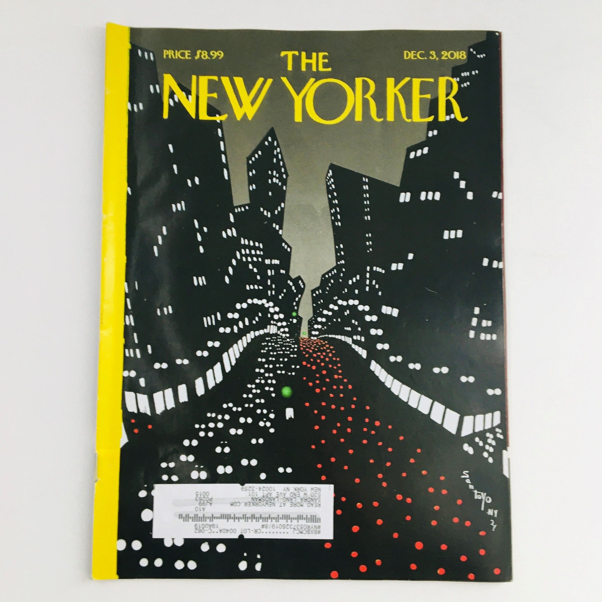 The New Yorker December 3 2018 Full Magazine Theme Cover by Matias Santoyo VG