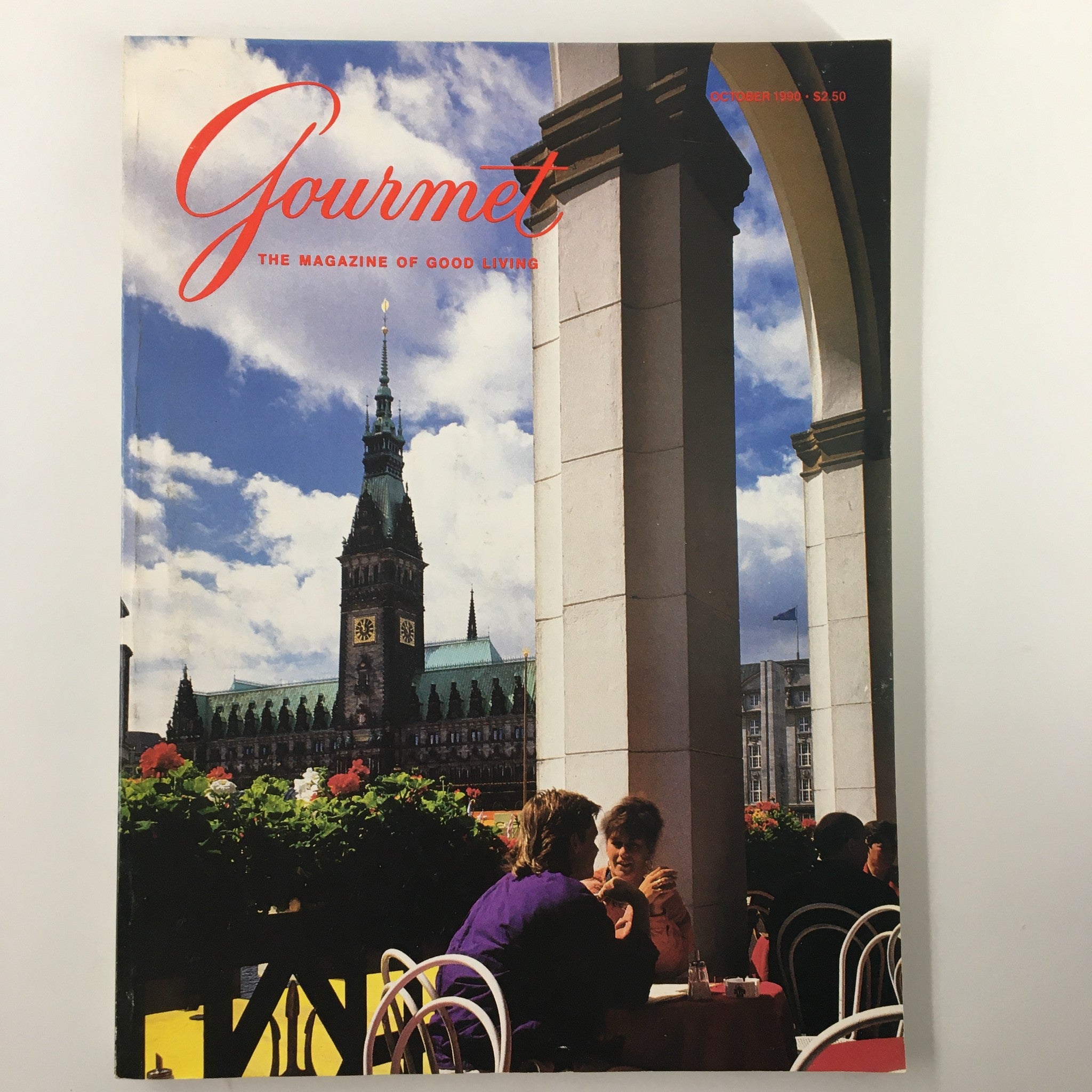 Gourmet Magazine October 1990 Hamburg's Alster Arcade with City Rathaus No Label