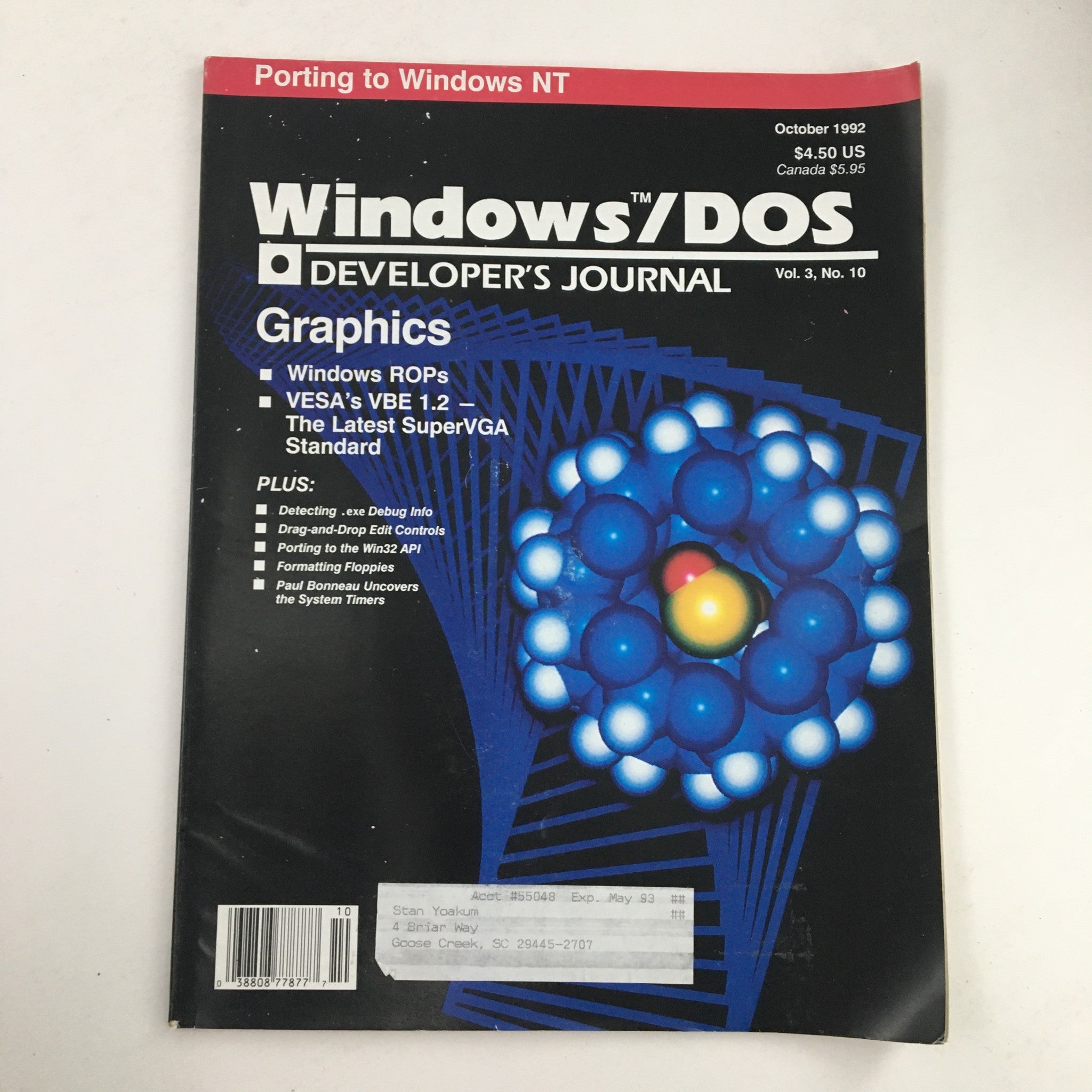 Windows/DOS Developer's Journal October 1992 Windows ROP & VESA's VBE 1.2