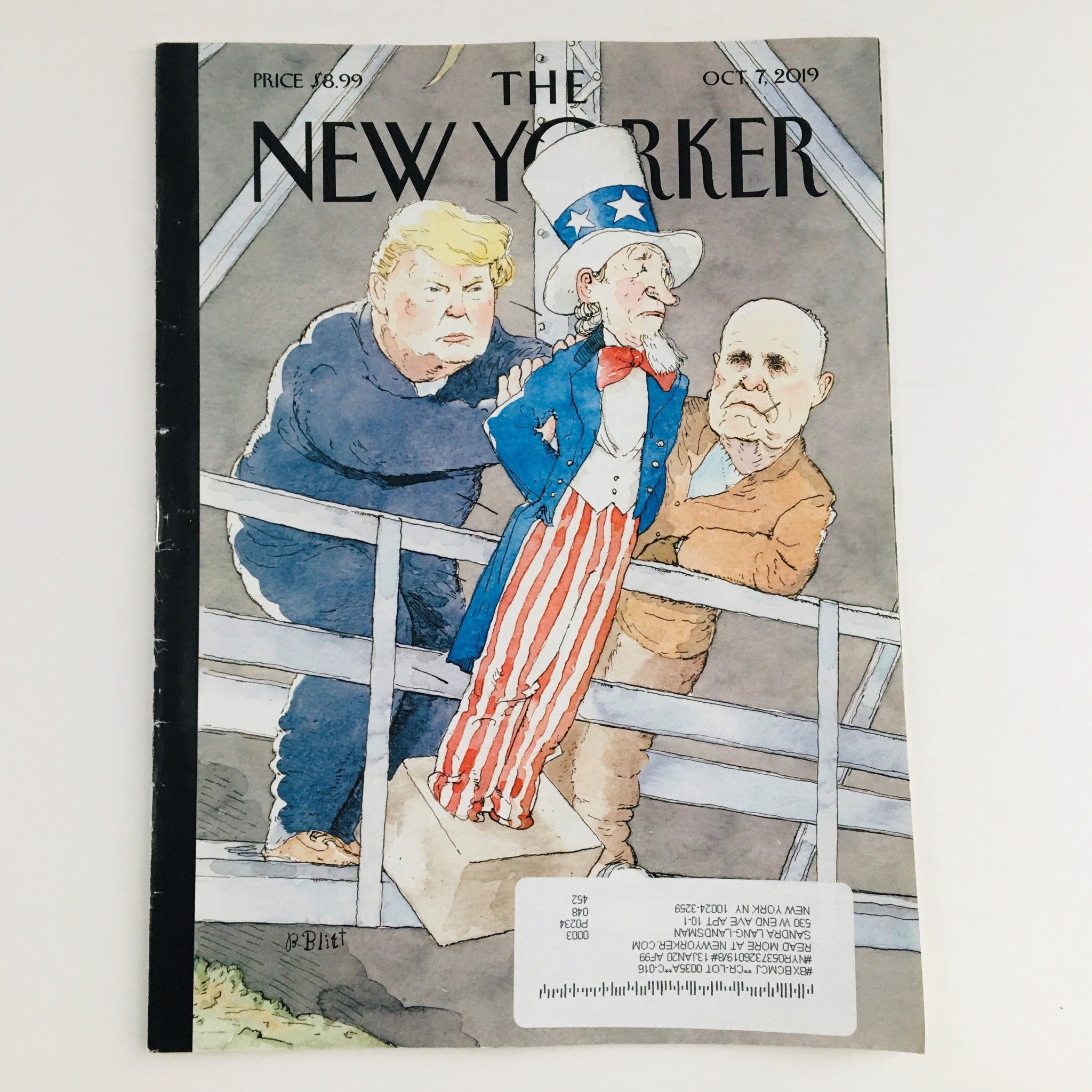 The New Yorker Magazine October 7 2019 Donald Trump by Barry Blitt VG