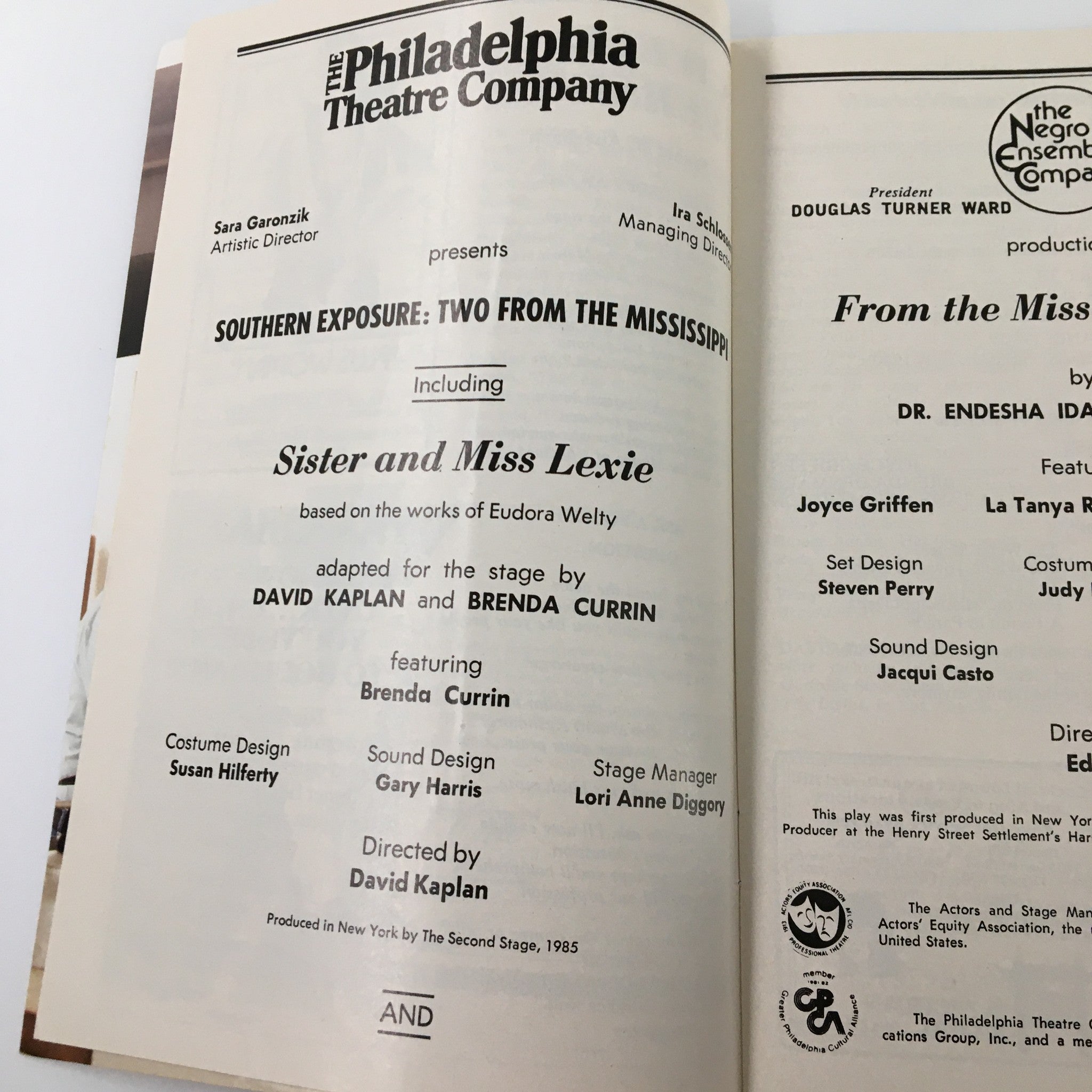 1988 Playbill Philadelphia Theatre Company From the Mississipi Delta by Ed Smith