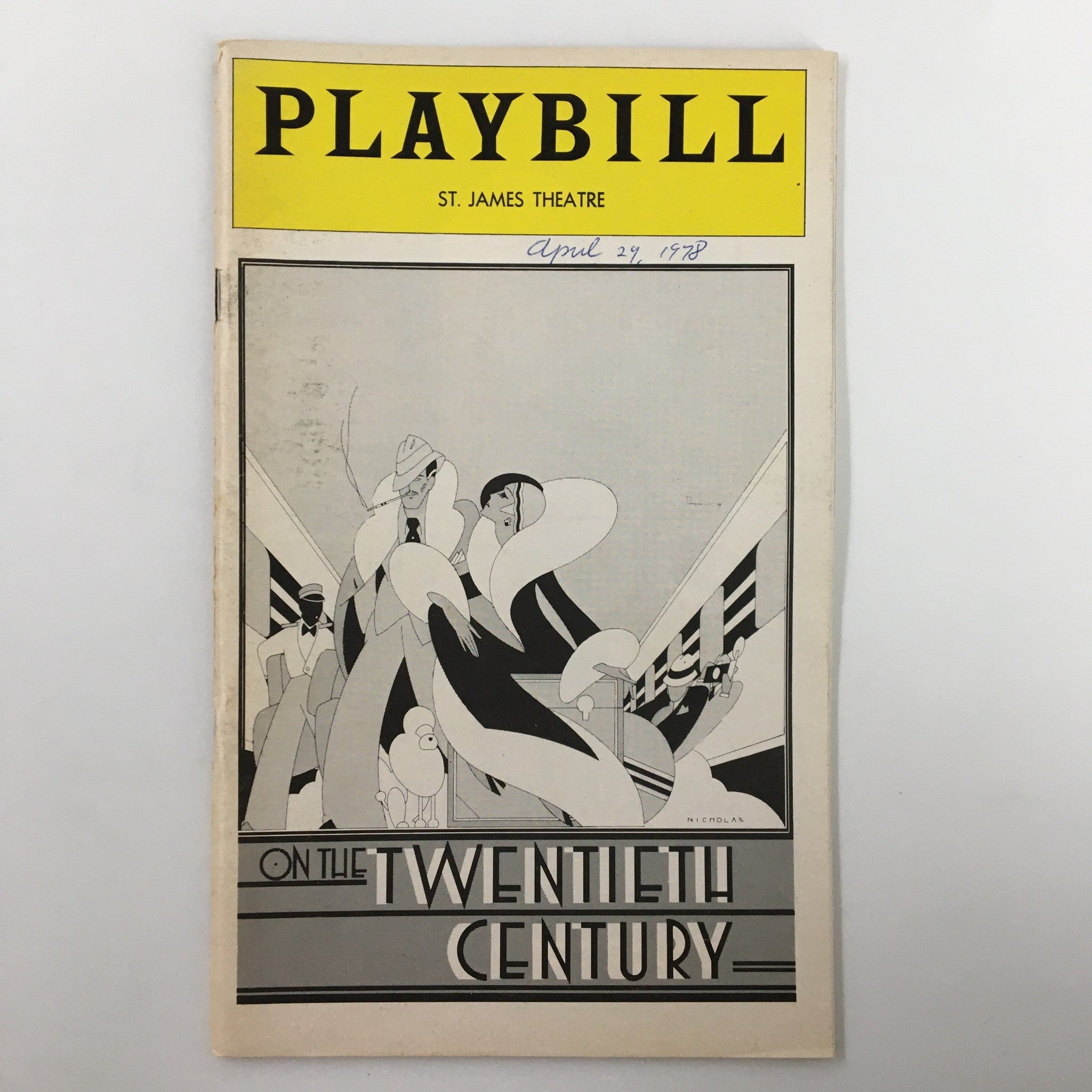 1978 Playbill St. James Theatre On The Twentieth Century by Harold Prince