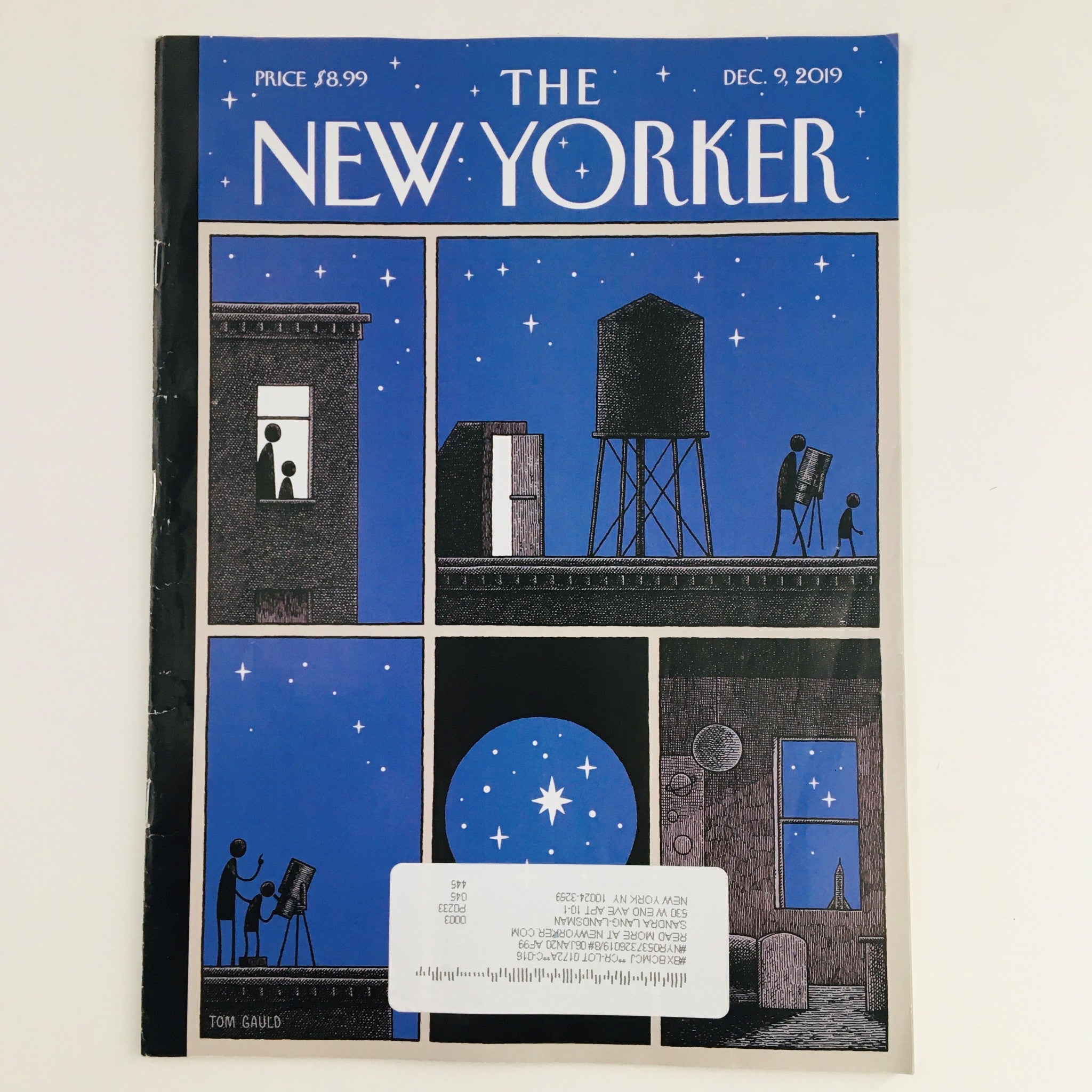 The New Yorker December 9 2019 Full Magazine Theme Cover by Tom Gauld VG