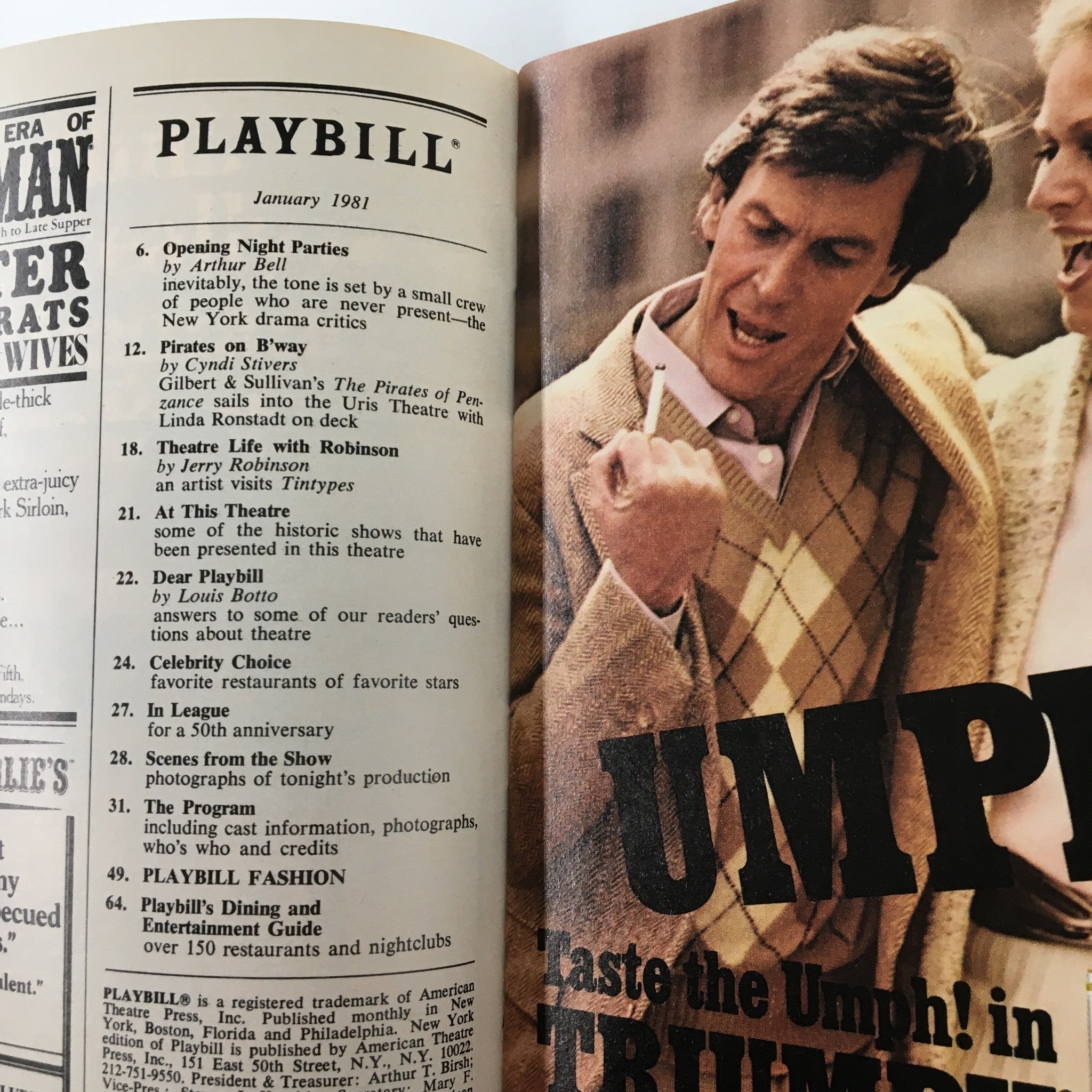 1981 Playbill Ethel Barrymore Theatre Lunch Hour A Comedy by Mike Nichols