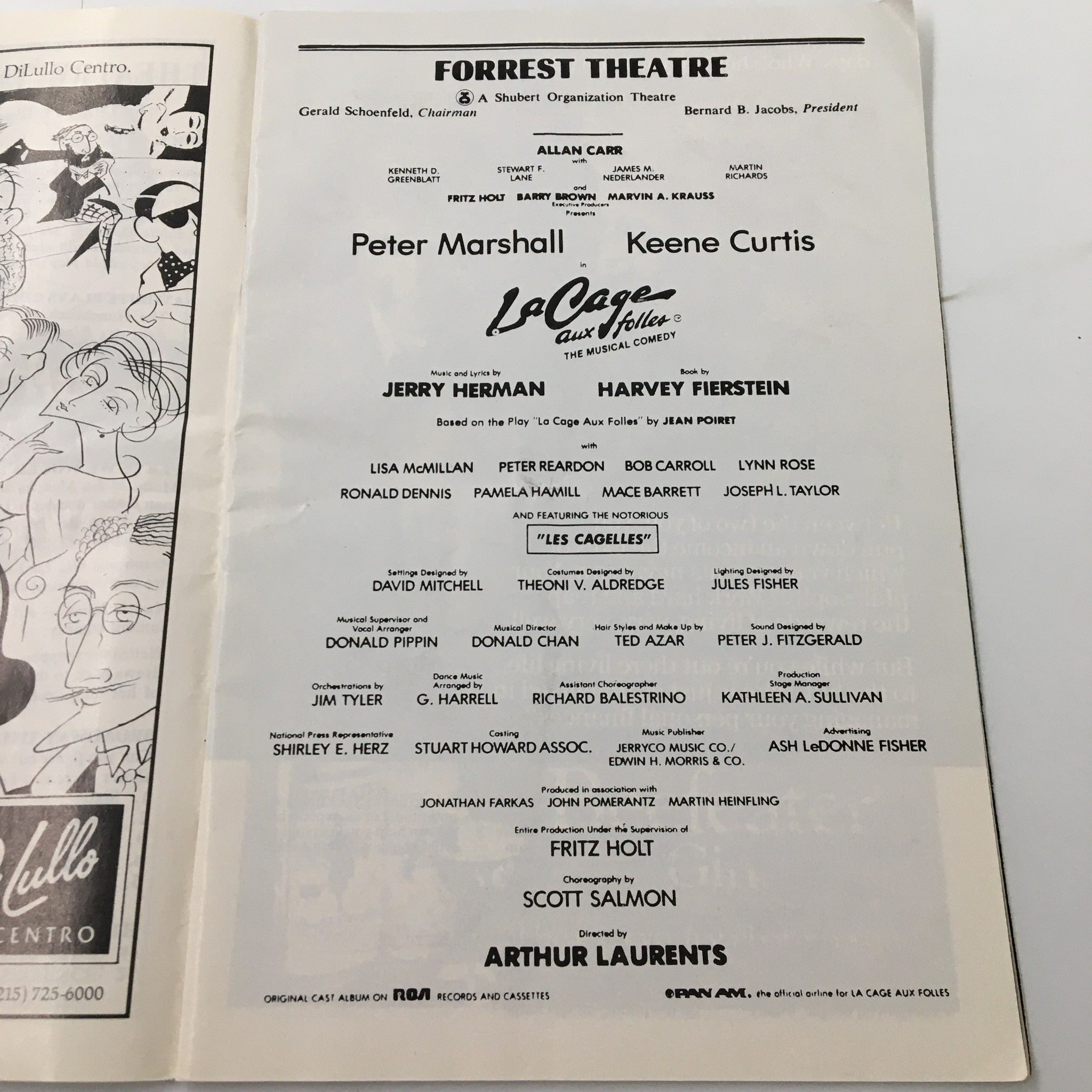 1983 Playbill Forrest Theatre La Cage Aux Folles by Arthur Laurents