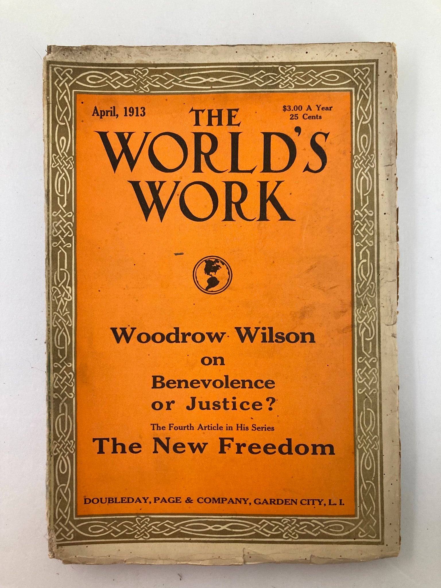 VTG The World's Work Magazine April 1913 Benevolence or Justice No Label