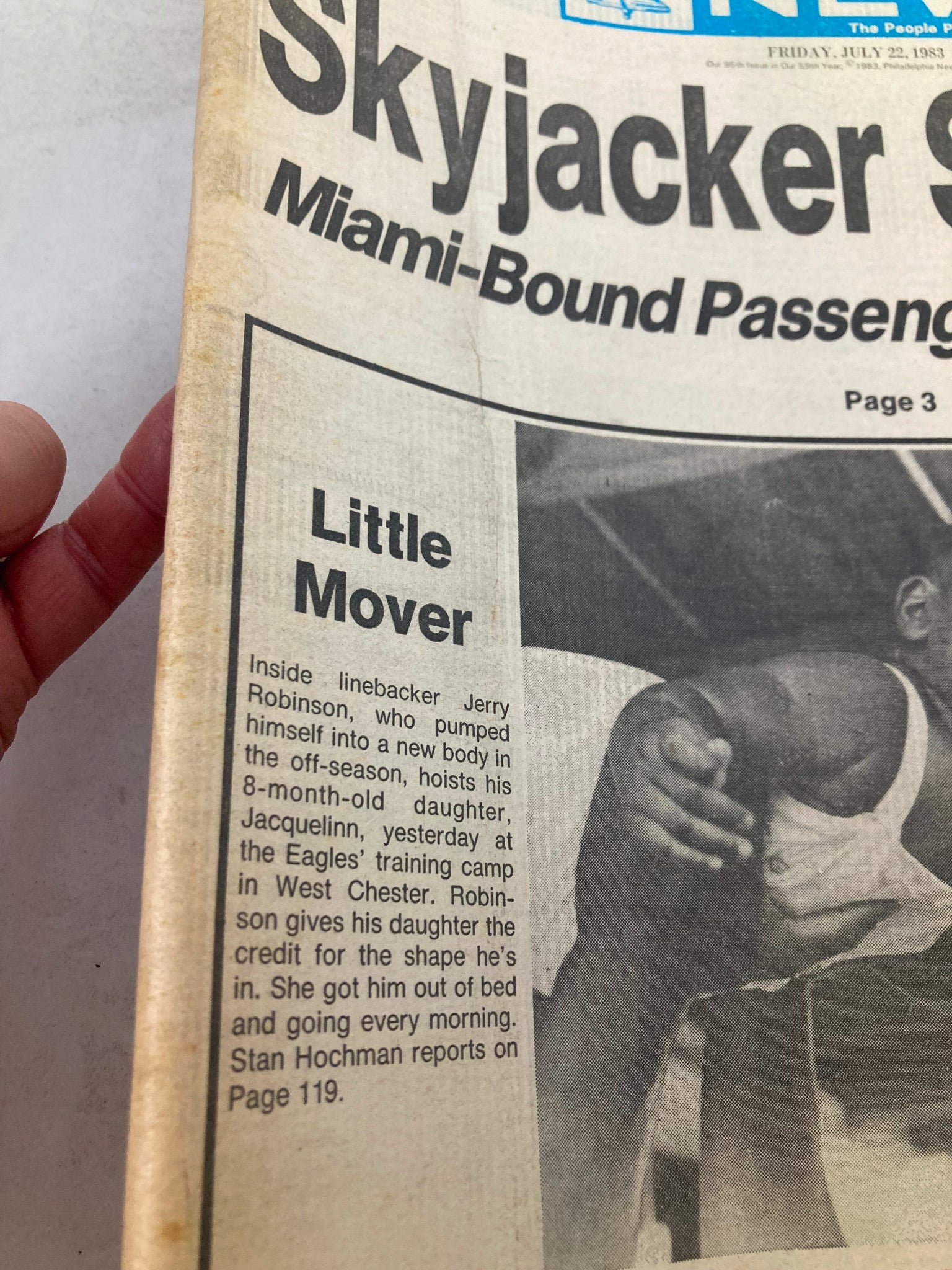 Philadelphia Daily News Tabloid July 22 1983 Skyjacker Subdued Tie Up Cuban
