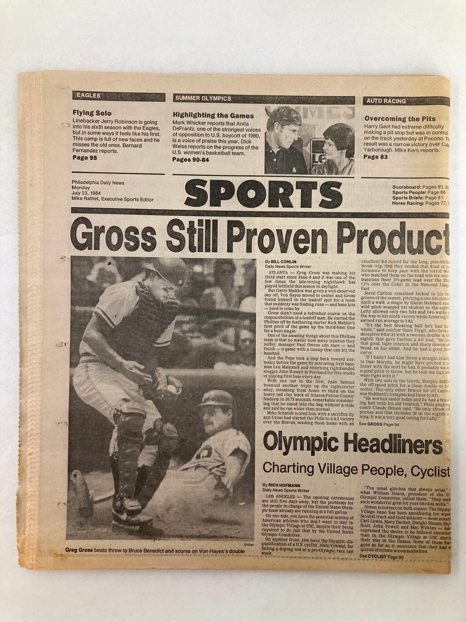 Philadelphia Daily News Tabloid July 23 1984 Phillies' Outfielder Von Hayes