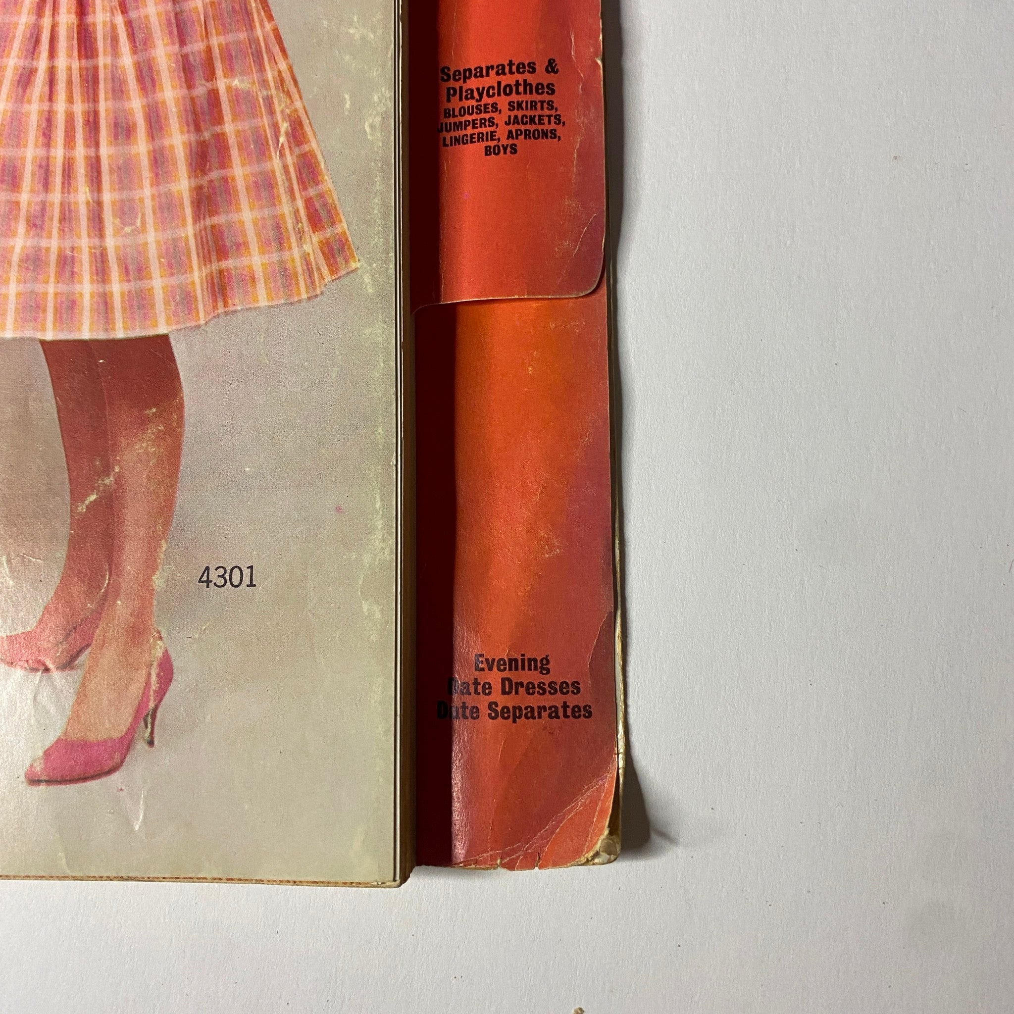 Page from the 1962 Simplicity Spring Summer School Catalog displaying patterns for separates and playclothes like blouses and skirts.
