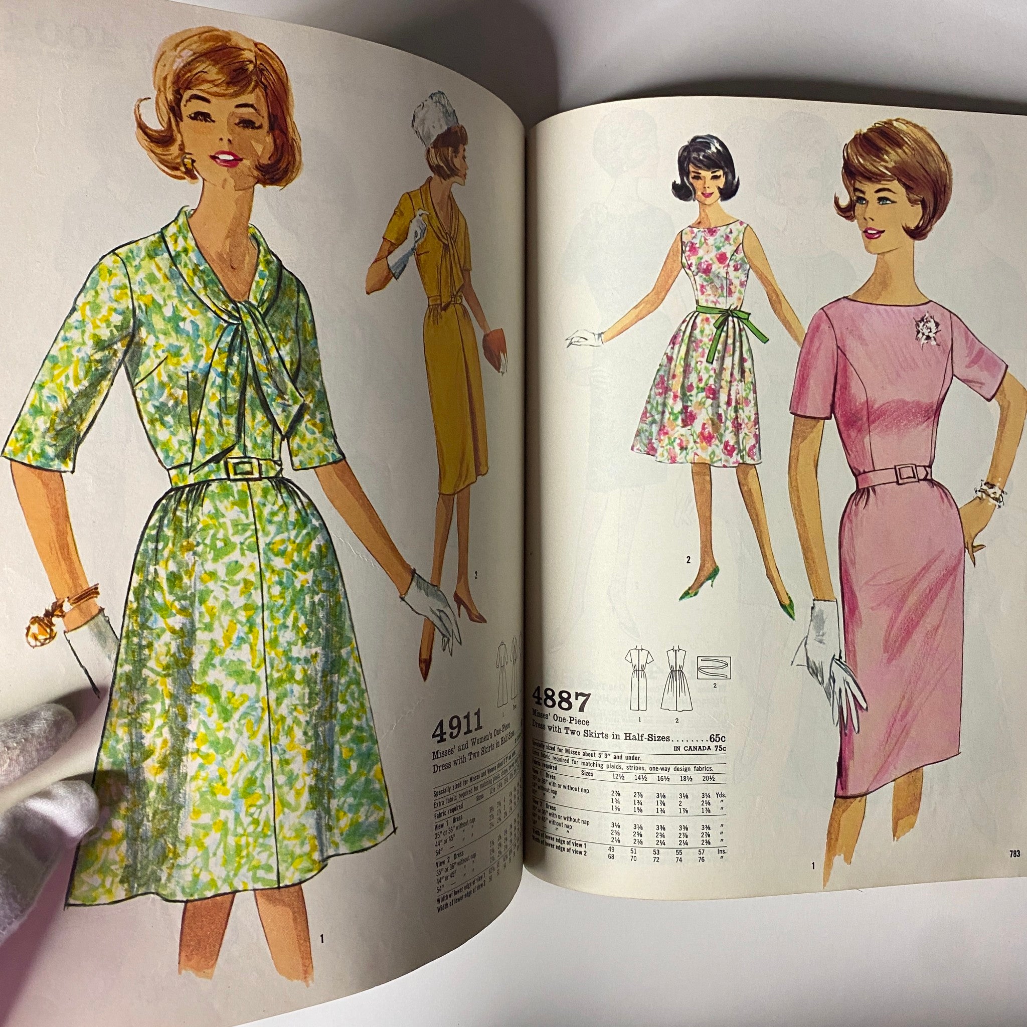 1963 July Simplicity Sew Giant Catalog featuring stylish dresses and outfits, highlighting vibrant colors and patterns ideal for summer wear.