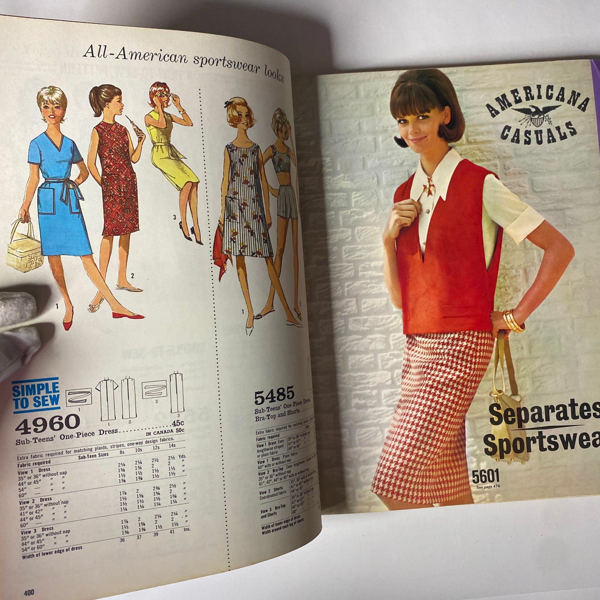 1964 October Simplicity Fall Catalog highlighting American casuals and sportswear designs, perfect for a vintage-inspired wardrobe.