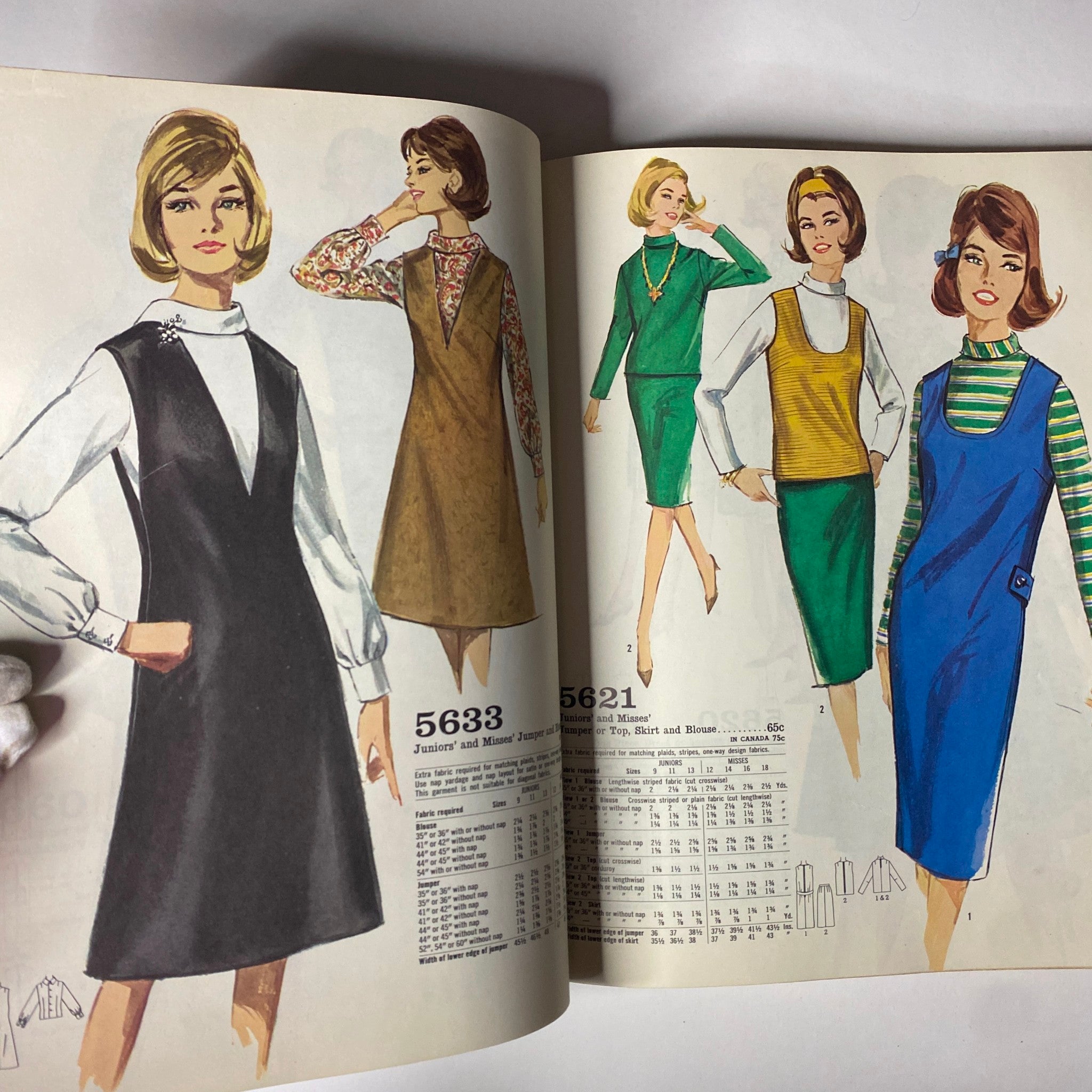 1964 October Simplicity Fall Catalog of sewing patterns featuring junior and misses styles, demonstrating the fashion trends and practical designs of the era.
