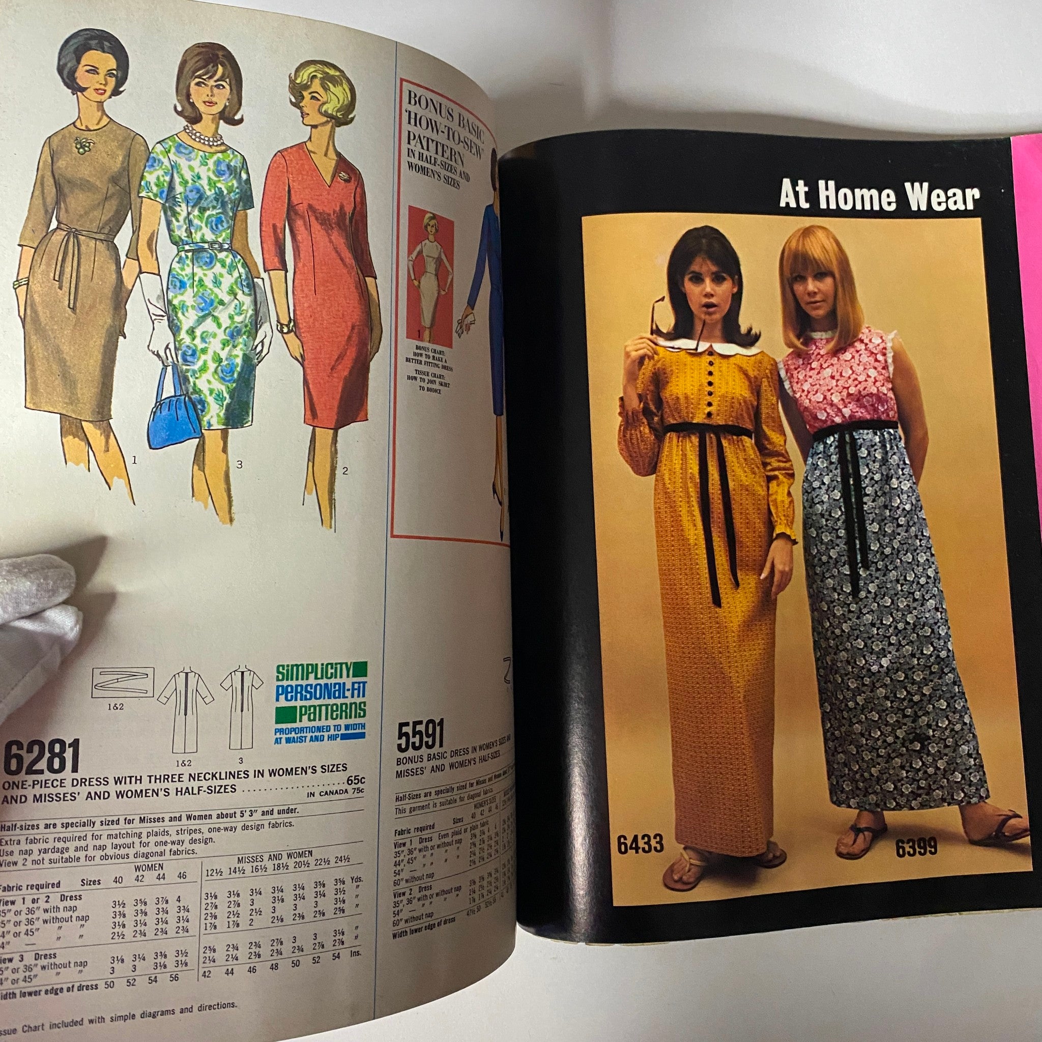 1966 May Simplicity Fashion Giant Catalog showcasing formal dresses and outfits for women, including a variety of styles for mother and daughter fashion coordination.