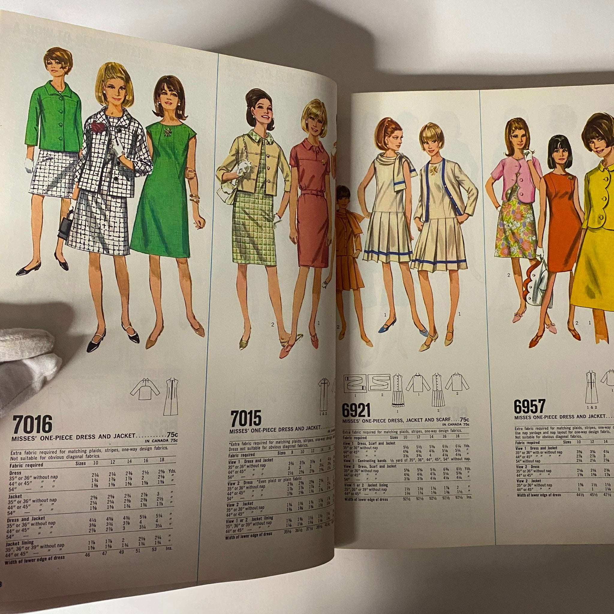 1967 June Simplicity Sewing Pattern Catalog displaying Misses' one-piece dress and jacket patterns, highlighting fashionable designs from the 1960s.