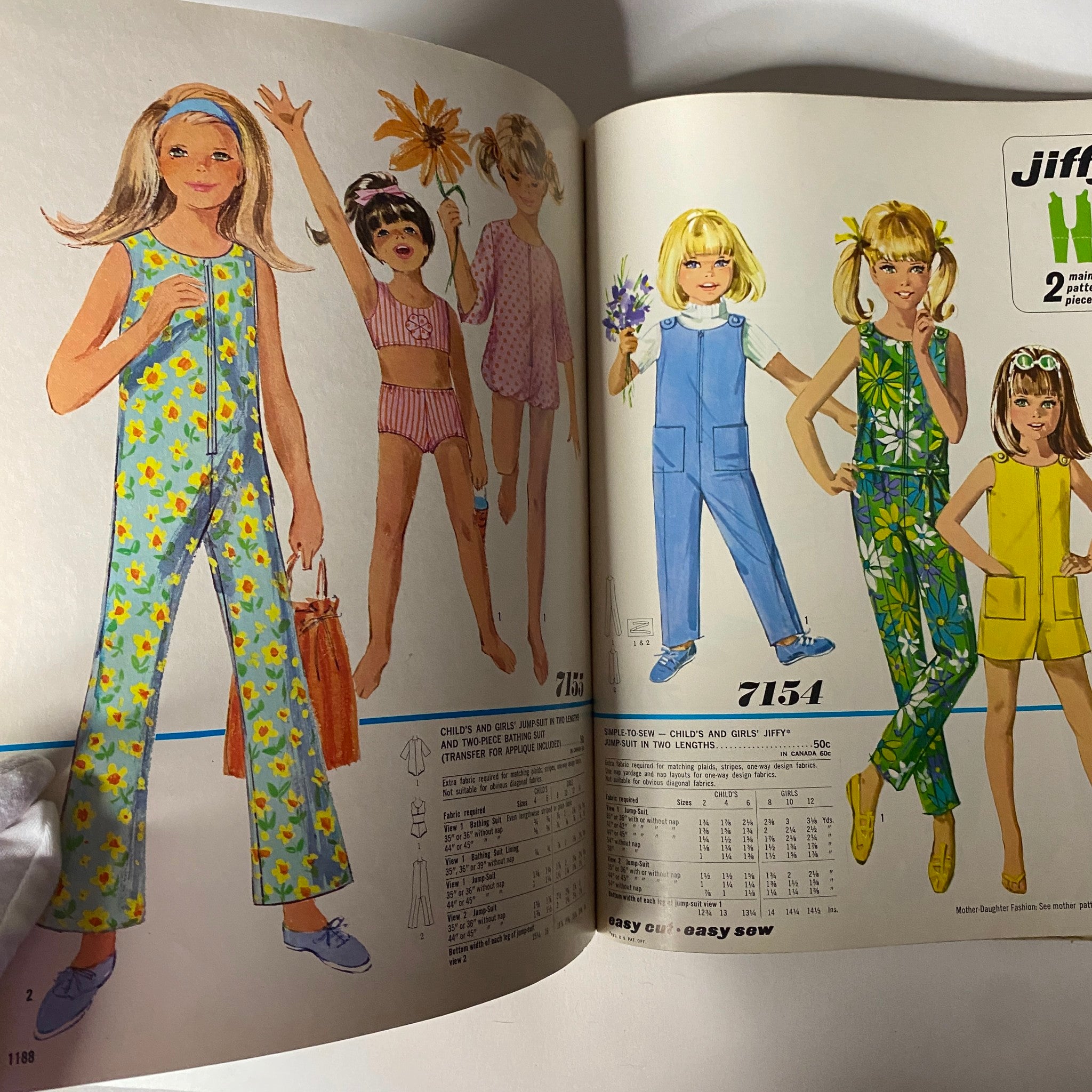 1967 June Simplicity Sewing Pattern Catalog highlighting children's clothing patterns, including swimsuits and jumpsuits, perfect for young fashion enthusiasts.