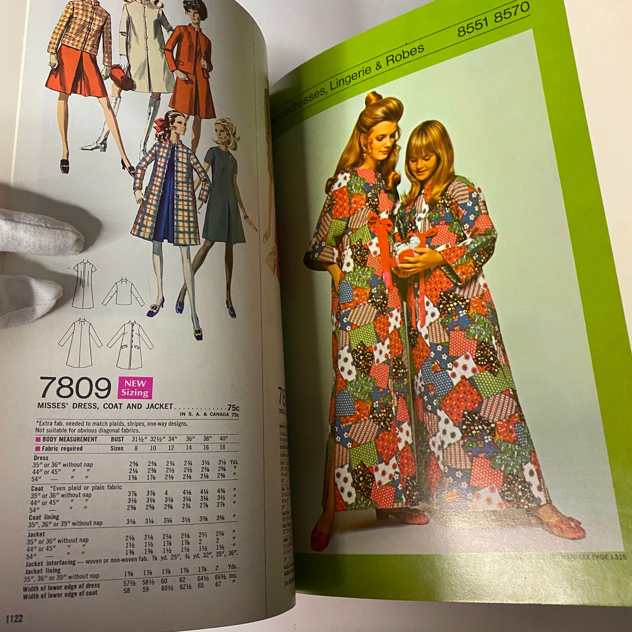 1969 February Simplicity Spring Catalog Sewing Pattern displaying casual misses' dresses, coats, and jackets, ideal for home sewing projects.