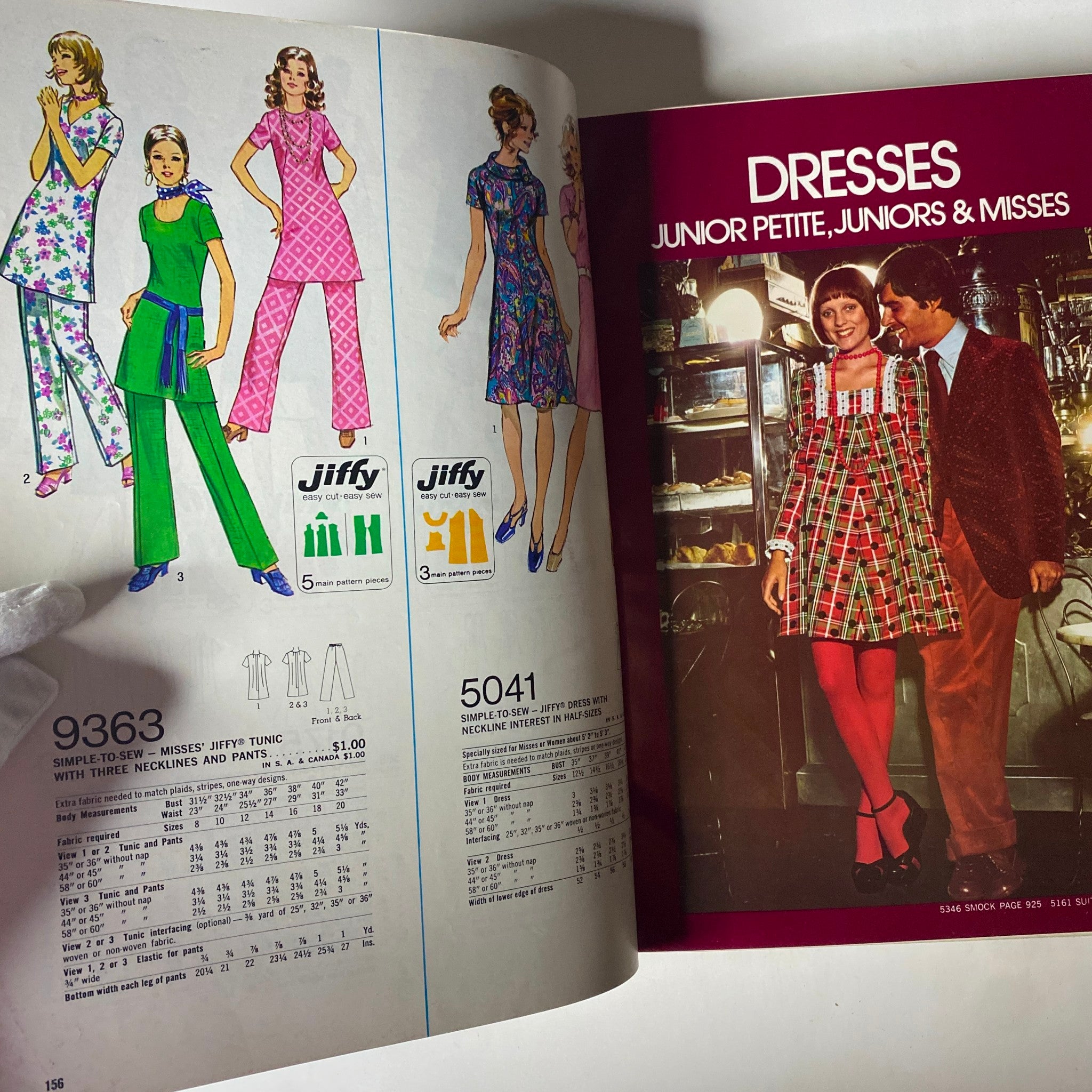 1972 December Simplicity Catalog Sewing Pattern preview featuring Jiffy styles and dress patterns for juniors, integrating trendy designs for easy sewing.