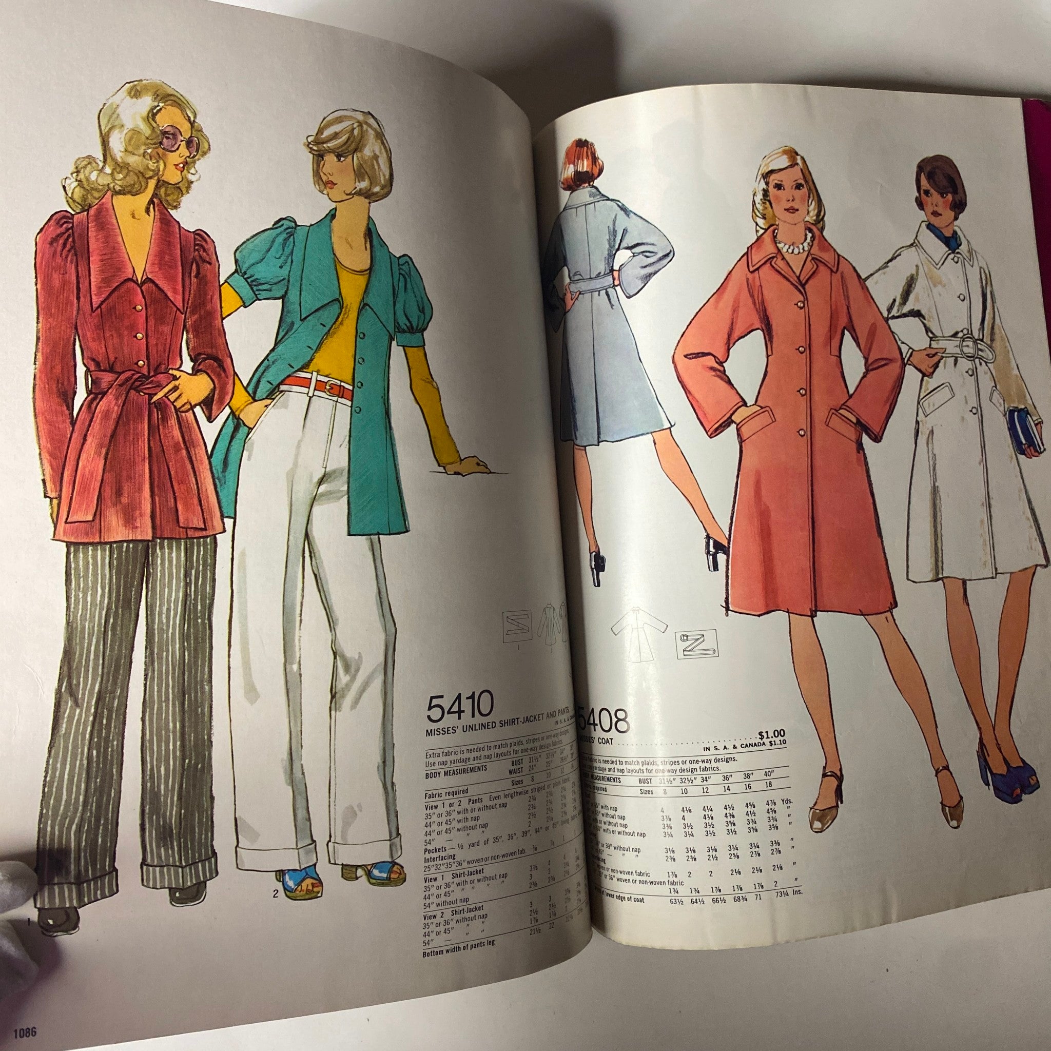 1972 December Simplicity Catalog highlights classic trench coats and stylish jackets with a touch of vintage flair, presenting Misses sizing patterns for sewing enthusiasts looking to recreate early '70s fashion.
