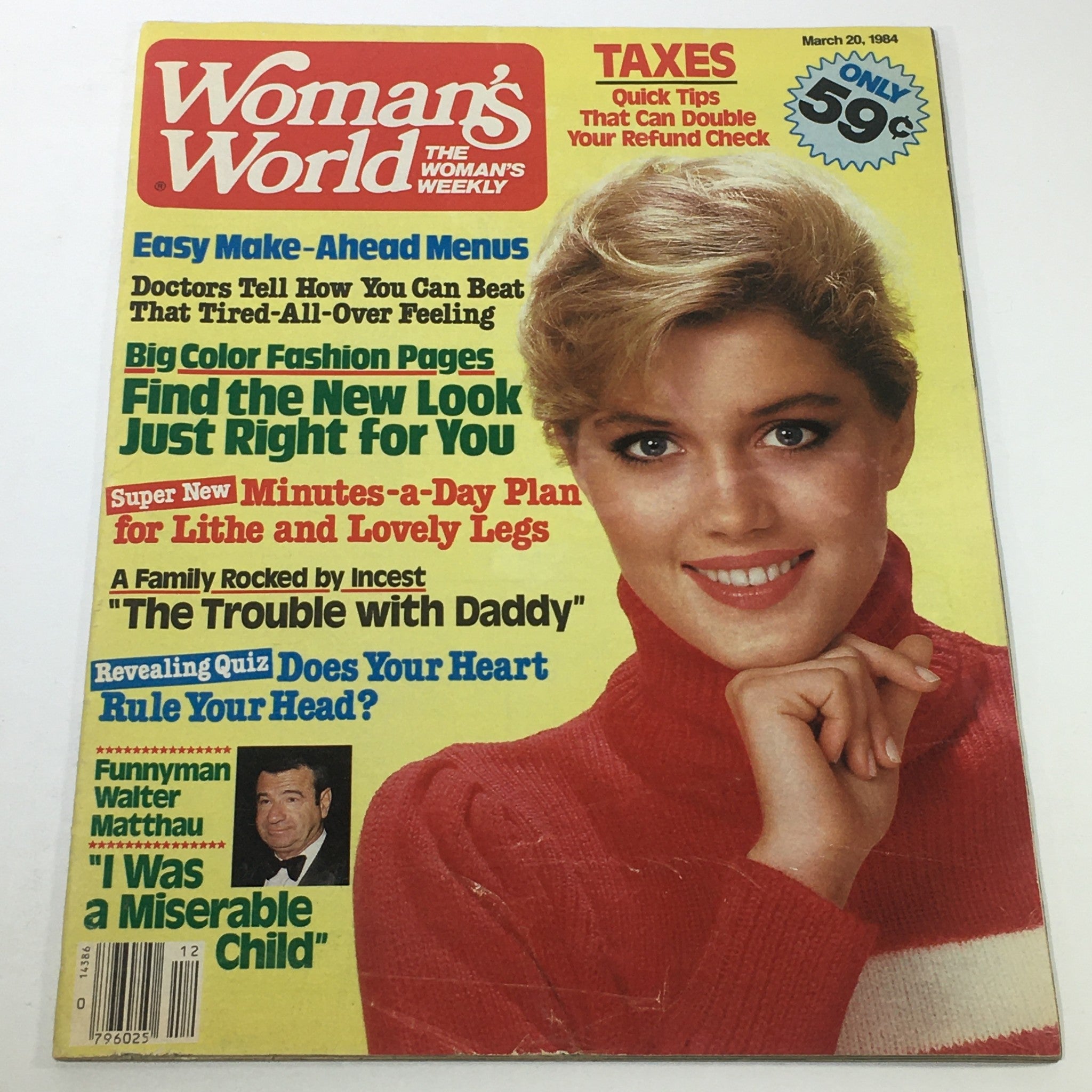 VTG Woman's World Magazine: March 20 1984 - Funnyman Walter Matthau Issue