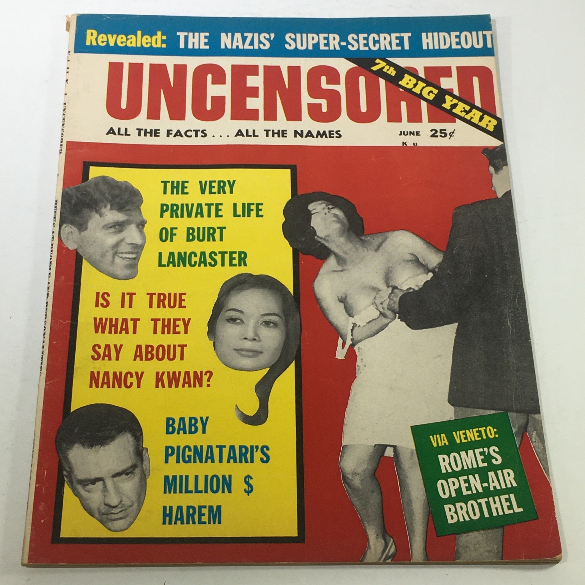 VTG Uncensored Magazine June 1961 - Burt Lancaster / Nancy Kwan / Baby Pignatari