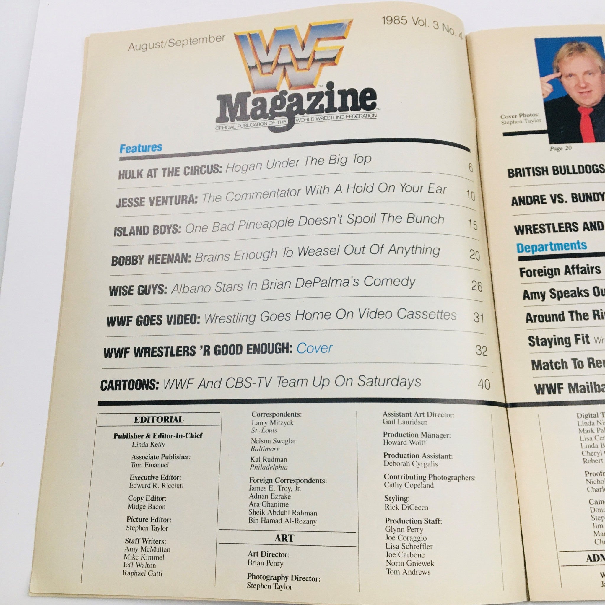 WWF Magazine August 1985 Cyndi Lauper, Andre the Giant, Hulk Hogan at the Circus